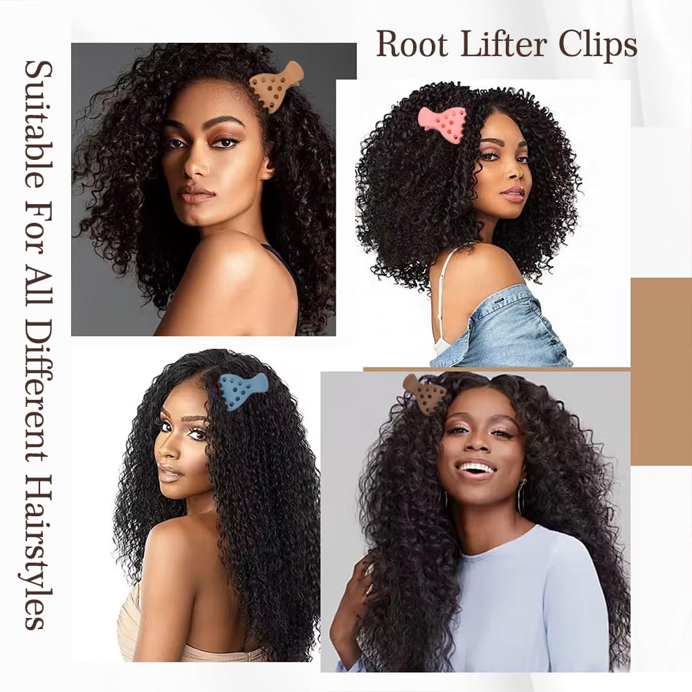7 Pezzi Fermaglio Capelli Donna Sollevamento Delle Radici più Volume Senza Pieghe Antiscivolo Molletta per Ragazze Donne capelli ricci(Multicolore A)