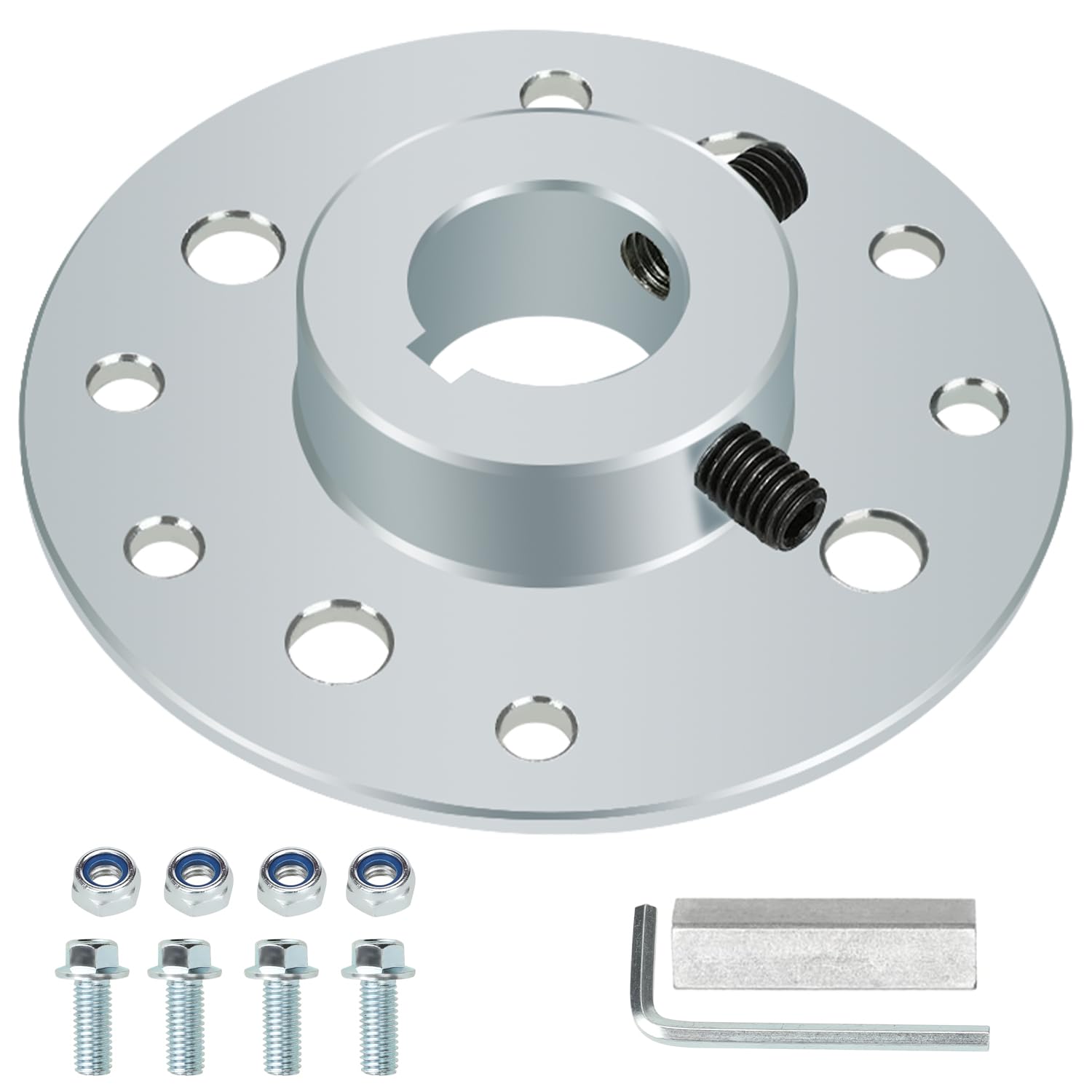 GREHUA Rear Steel Sprocket Drum Brake Hub 1" Bore 1/4" Keyway with Hardware Kit for Predator 212cc 196cc 6.5hp Dune Buggies Drift Trike Heavy Duty Go Kart Cart Parts