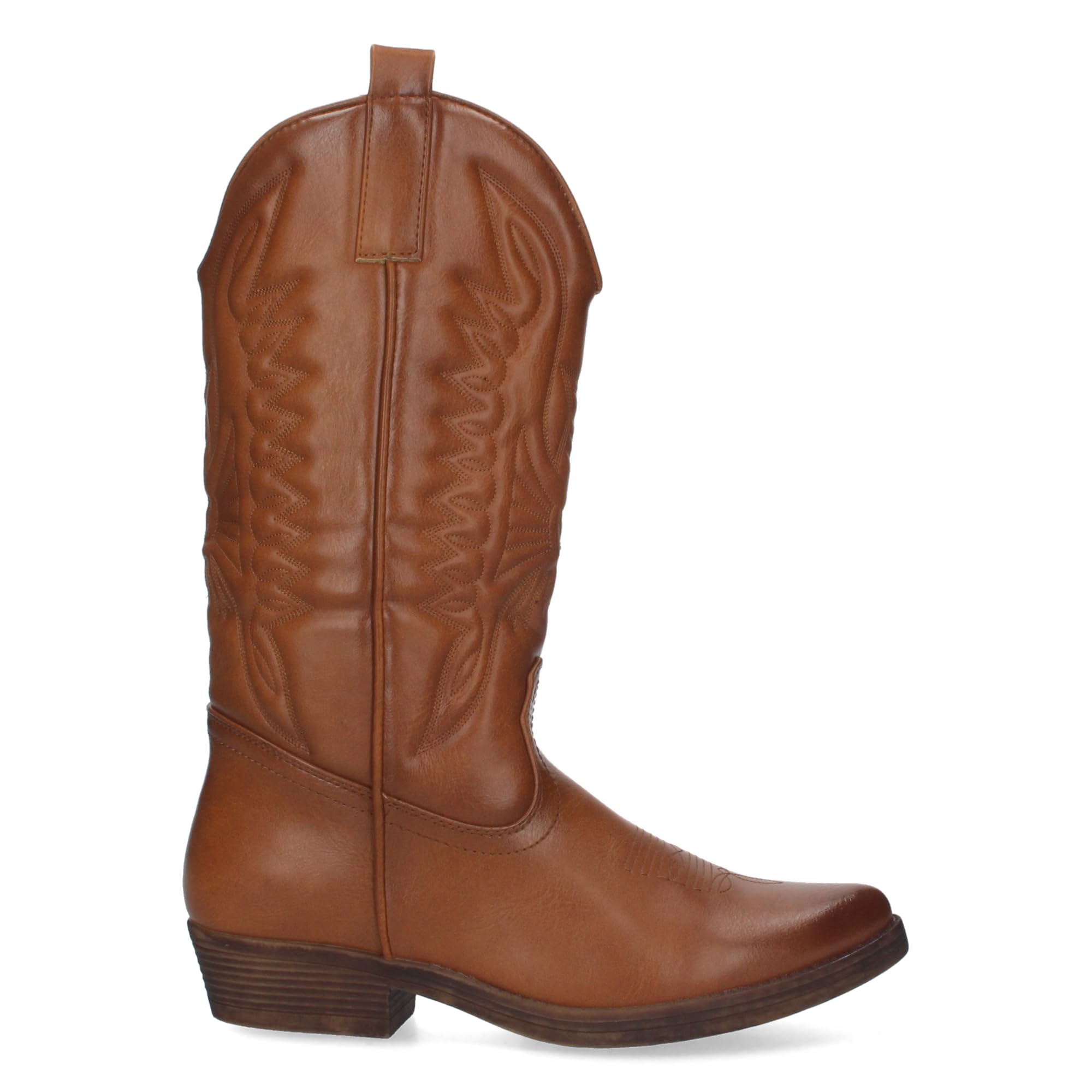 shoes&blues.es Bota de Tacon para Mujer, Comodos, con Bordado, Estilo Cowboy
