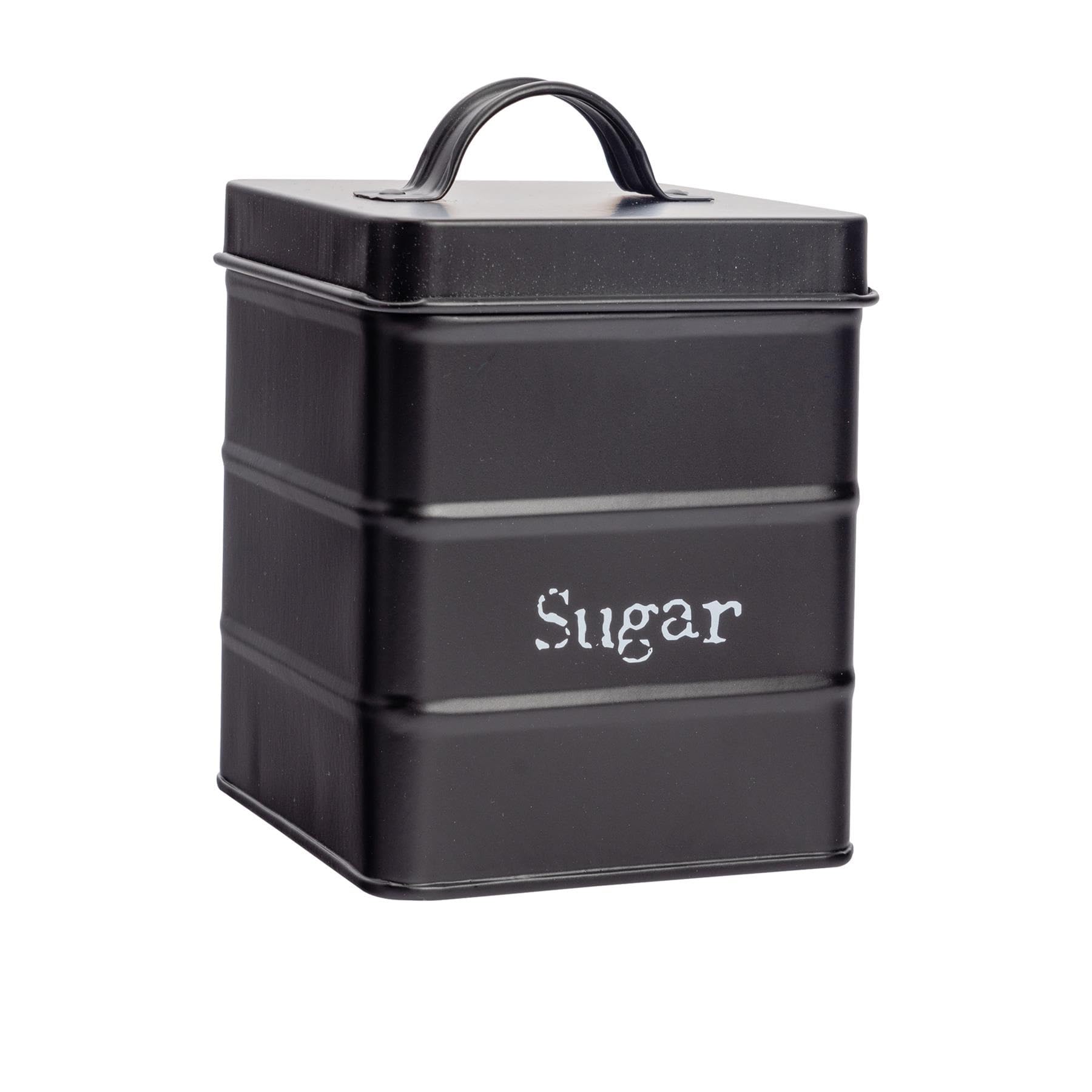 Harbour Housewares Vintage Metal Sugar Canister - Black, 12cm