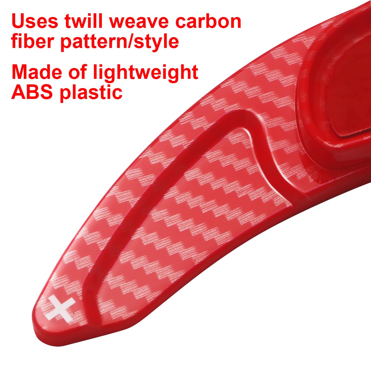 OvertakeAuto Real Carbon Fiber Steering Wheel Paddle Shifters For Dodge Charger/Challenger - Extended Shape, Red Accent