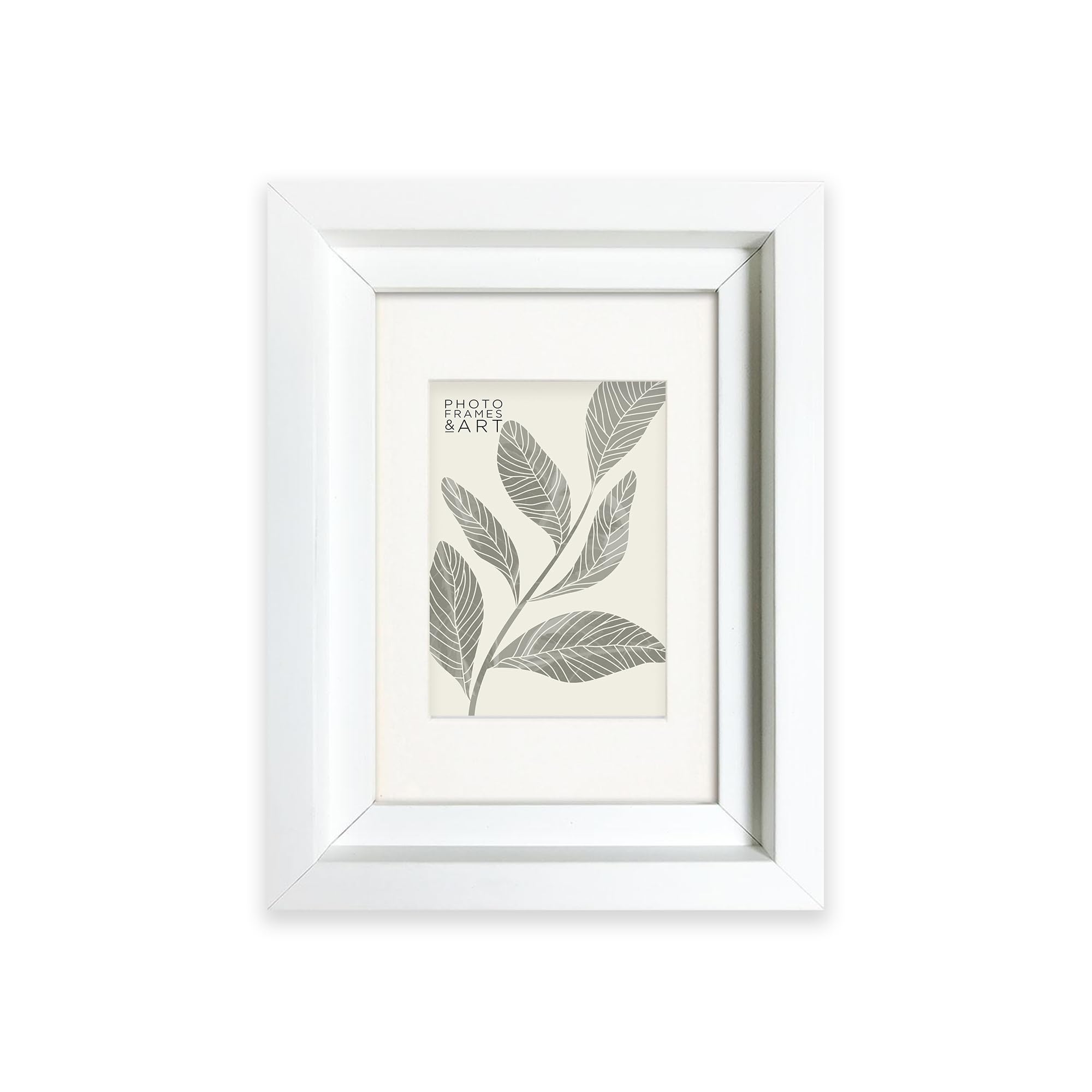 Pf+A White Real Glass Small 6X4 Hoxton Picture Frame - 6X4 For 3.5X2.5 Inch Photo Frame With Mount