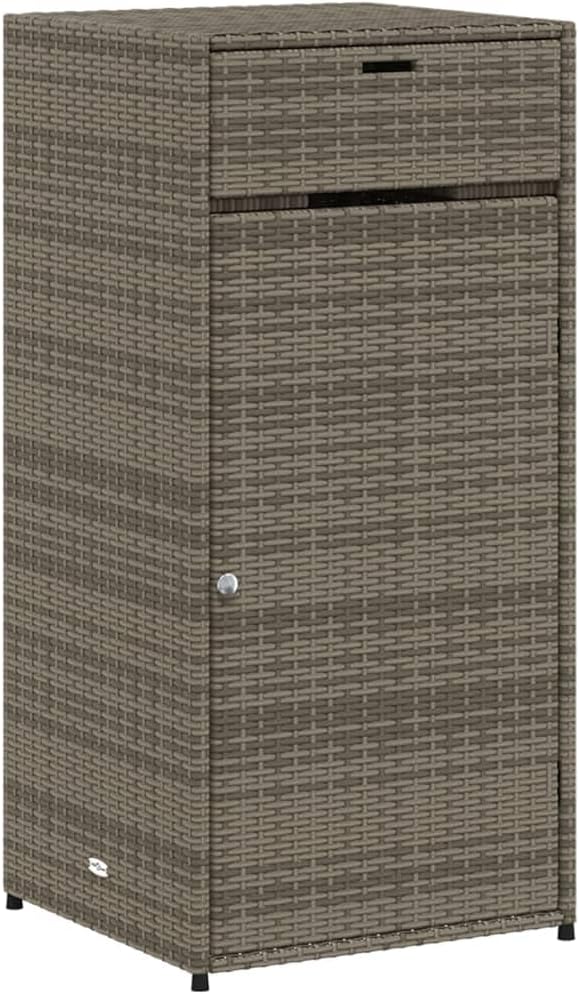 Gecheer Patio Storage Cabinet, Outdoor Storage Cabinet Garden Storage Shed, Weather Resistant, for Yard and Patio Gray 21.7" x 21.7" x 43.7" Poly Rattan - Easy Assembly