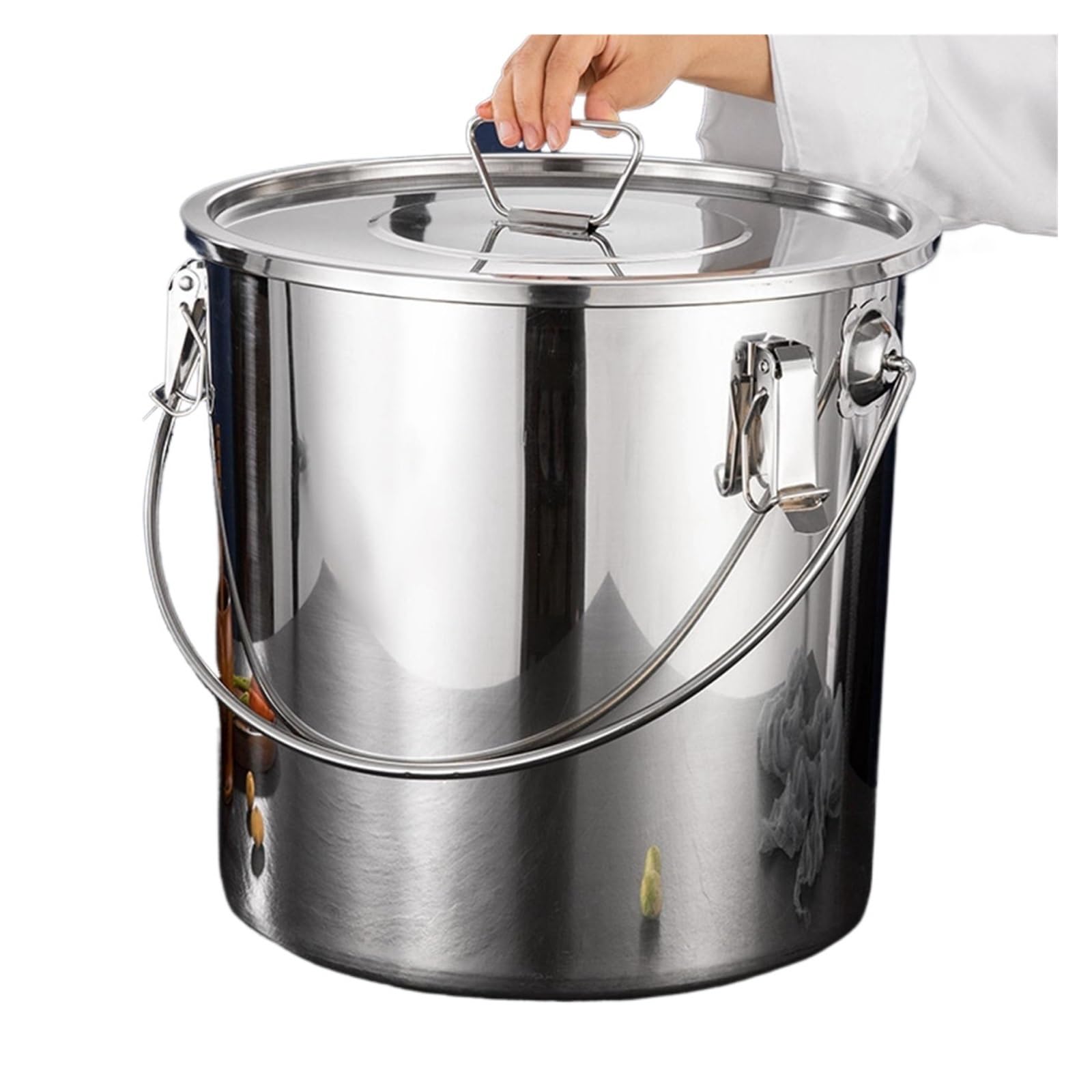 MKLHAVB Stainless Steel Stock Pot With Lid 6/11.5/20 L Large stock pot Cooking Multi-purpose Pots for Cooking Boiling Soup Stew(20L)