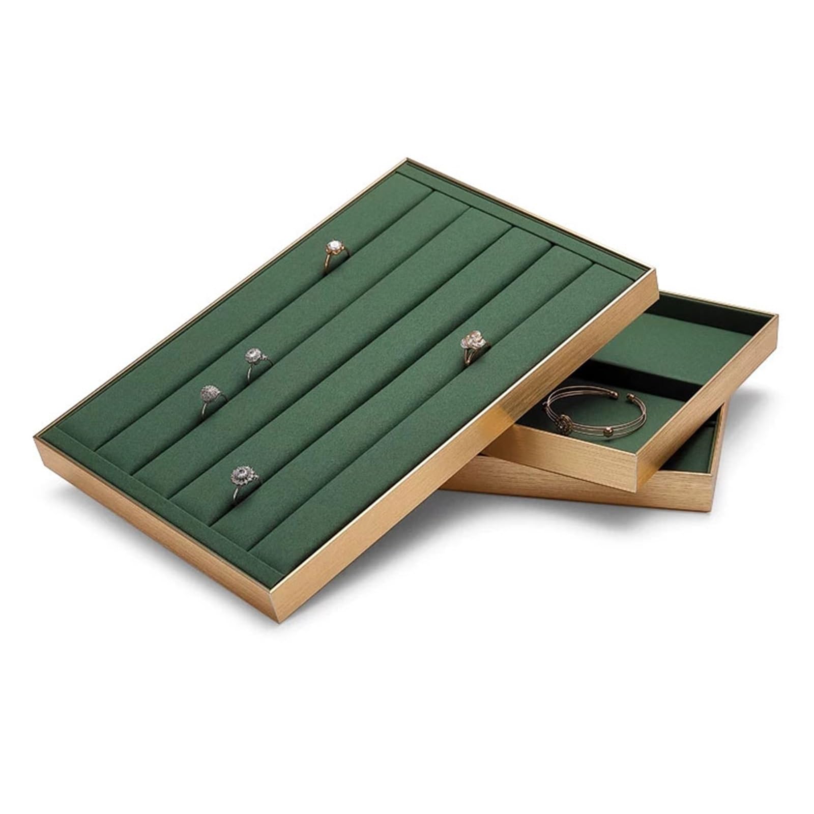 Stojak na biżuterię Microfiber Rings Holder Tray with Metal Frame
