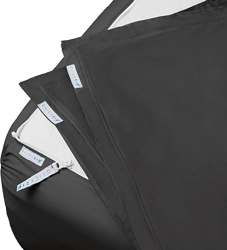 Miniatura 13 de QuickZip Paquete de Repuesto Fitted Plus: 1 Sábana Bajera (Base + Sábana con Cremallera) y 1 Sábana con Cremallera - Fácil de Cambiar, No se Saldrá