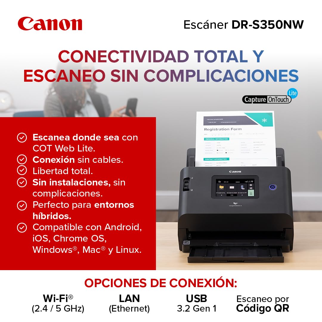 Canon imageFORMULA DR-S350NW Office Document Scanner