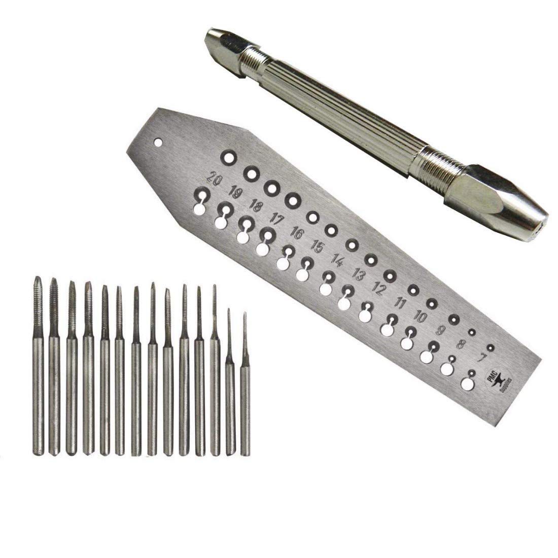 DIY Crafts Pack of 14 Pcs Set, Design No# 6, Mini TAP and DIE Set 14 TAPS & SCREWPLATE & PIN Vise Set 0.7-2mm + Mini Hand & Table (Pack of 14 Pcs Set, Design No# 6)