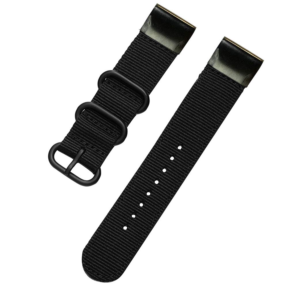 for Garmin Fenix 5 Watch Band Replacement Quick Easy Fit Soft Woven Nylon Strap for Fenix 5/5 Plus/ 6/6 Pro/Forerunner 935/945/Approach S60/Quatix 5 (22mm Width) (Black)