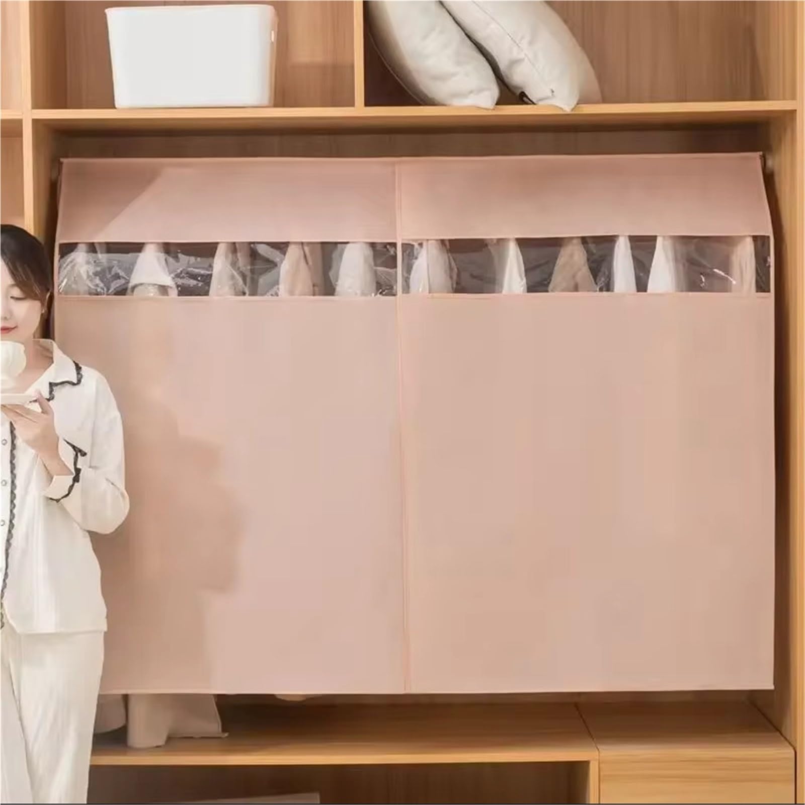 Copriabiti trasparenti da appendere, Copertura for appendiabiti trasparente, completamente chiusa, di varie dimensioni(Color 9-150x120cm)