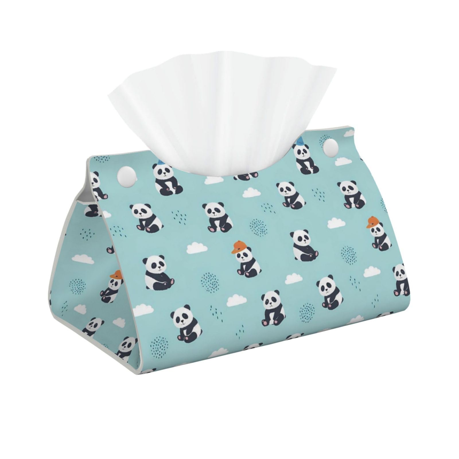 Panda Blue Long Tissue Box Cover Holder Home Decor Aesthetic 7.87'' x 5.12'' x 0.98''