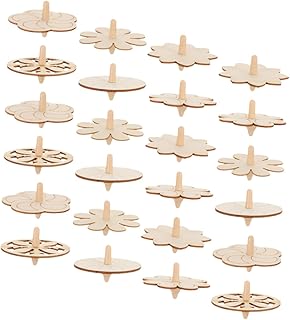 Amosfun Brinquedos Para Crianças Tops De Madeira 24 Peças Brinquedos Para Crianças Brinquedos De Madeira Giroscópio Para Crianças Brinquedo Giroscópio Engraçado Portátil Para Crianças