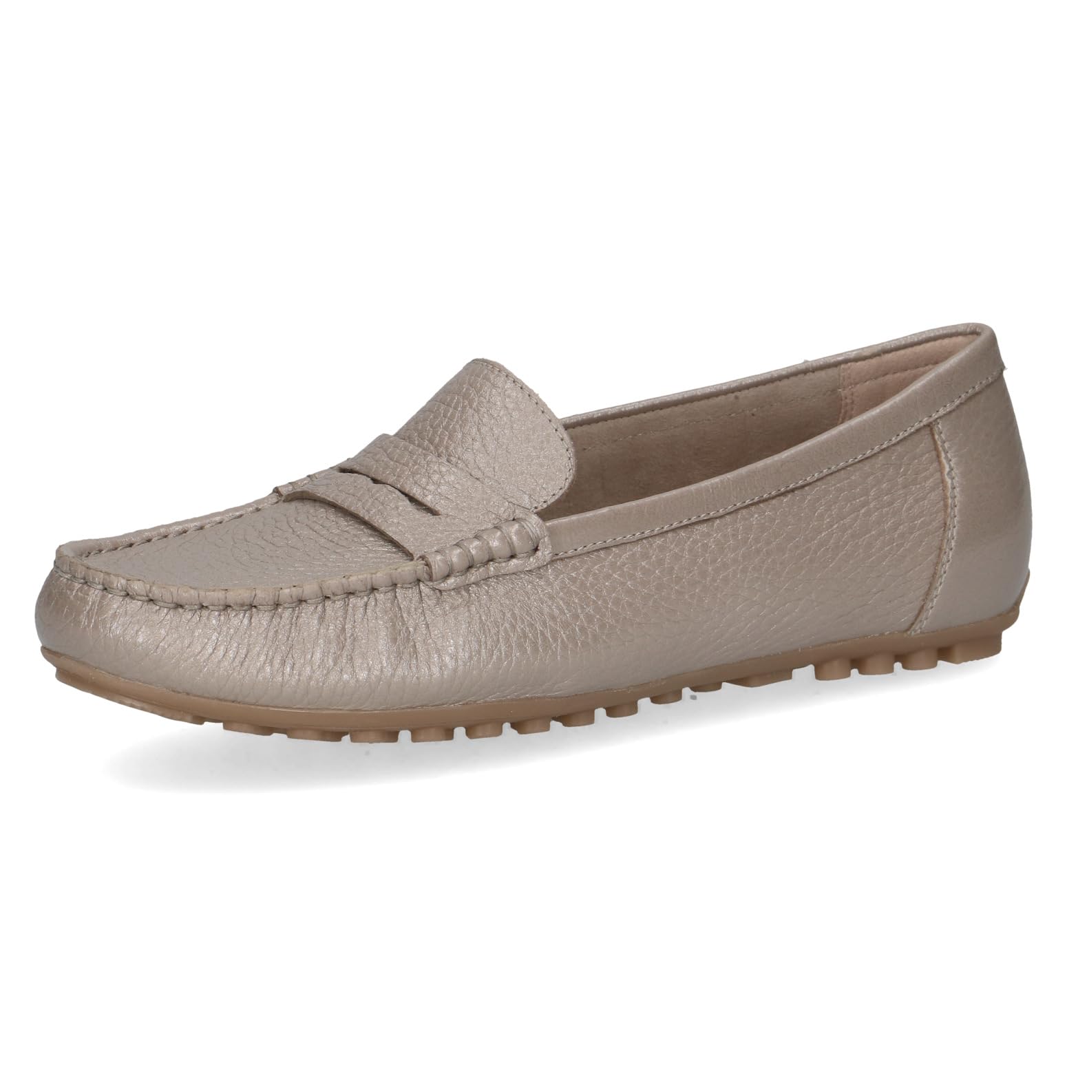 CAPRICE Women's Leather Moccasin, Gray (Stone PER.Deer), 5 UK
