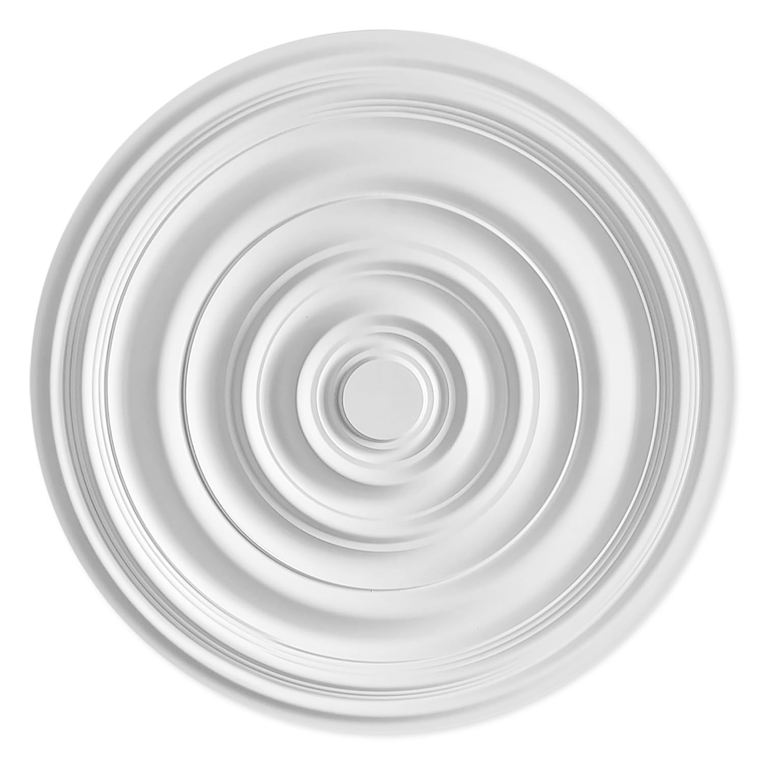 Living Heat White Spirale Binaurale - Modern Concentric Ceiling Rose - Lightweight Polyurethane 74Cm X 3.8Cm