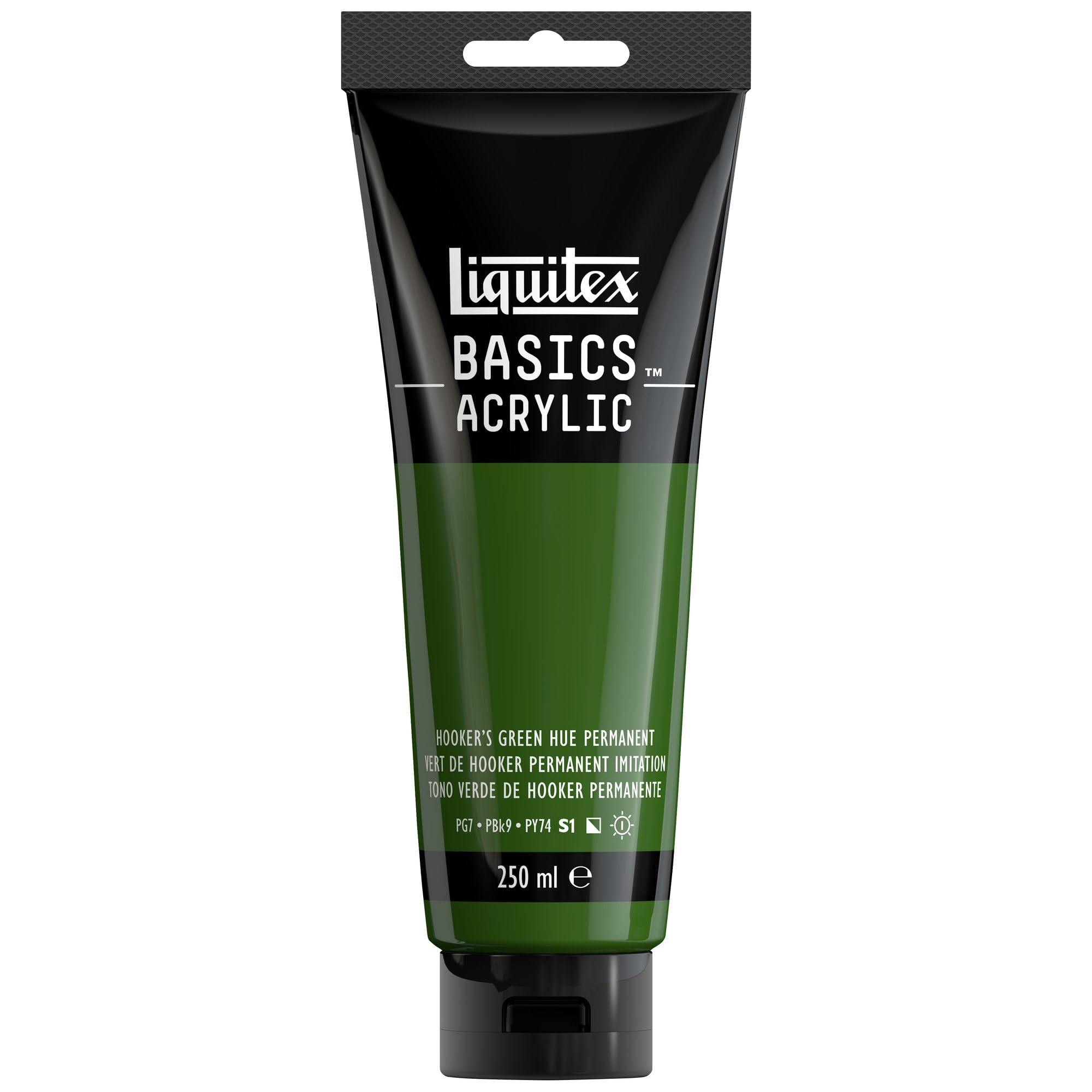 LIQUITEX Basics Acrylic Paint, Hooker's Green Hue Permanent, 250 ml Tube