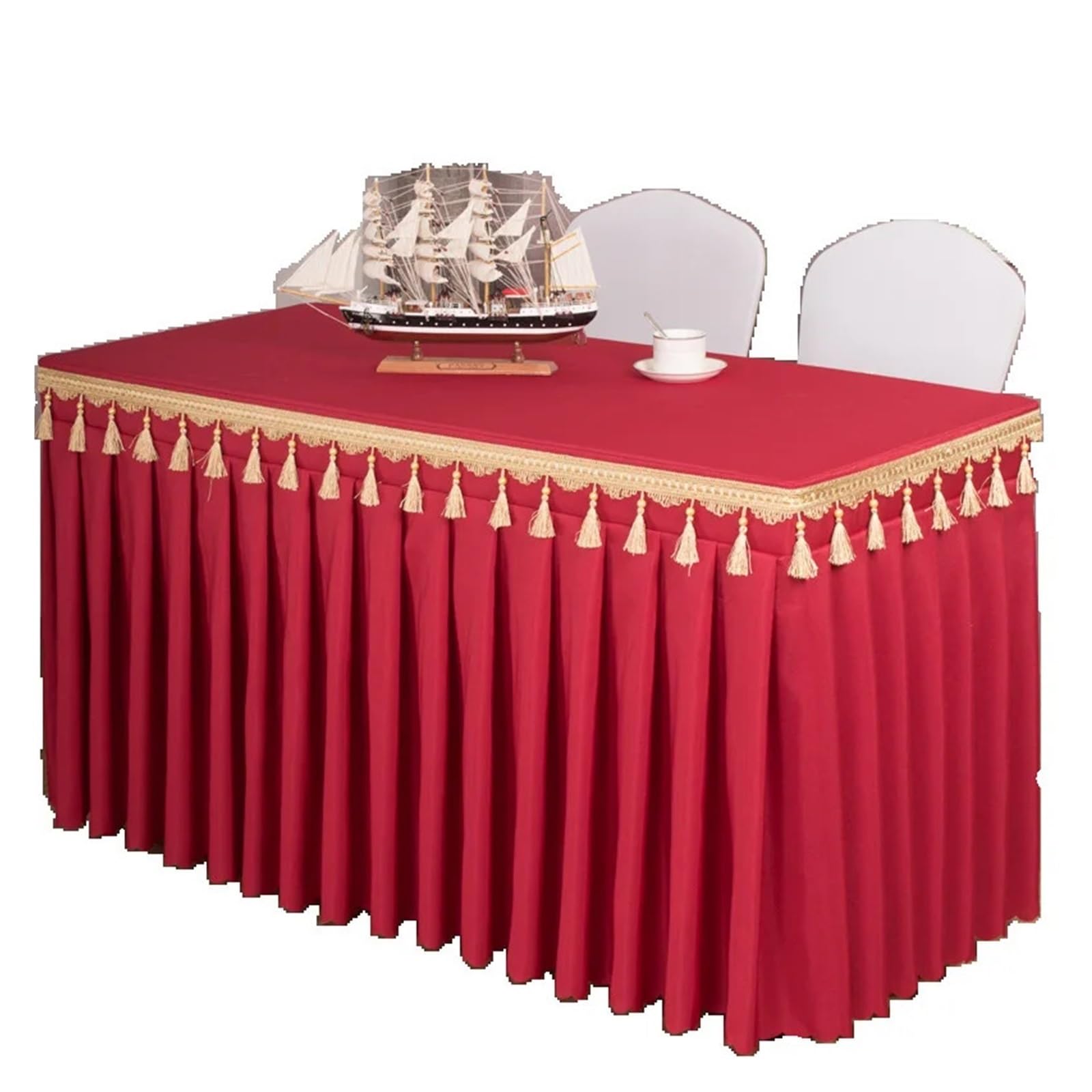 Błękitna spódnica stołowa na prostokątne stoły, idealna na baby shower, imprezy, wesela i bankiety, dekoracyjna narzuta na stół w jednolitym kolorze, 180 x 40 x 75 cm, rozmiar zastawa stołowa w