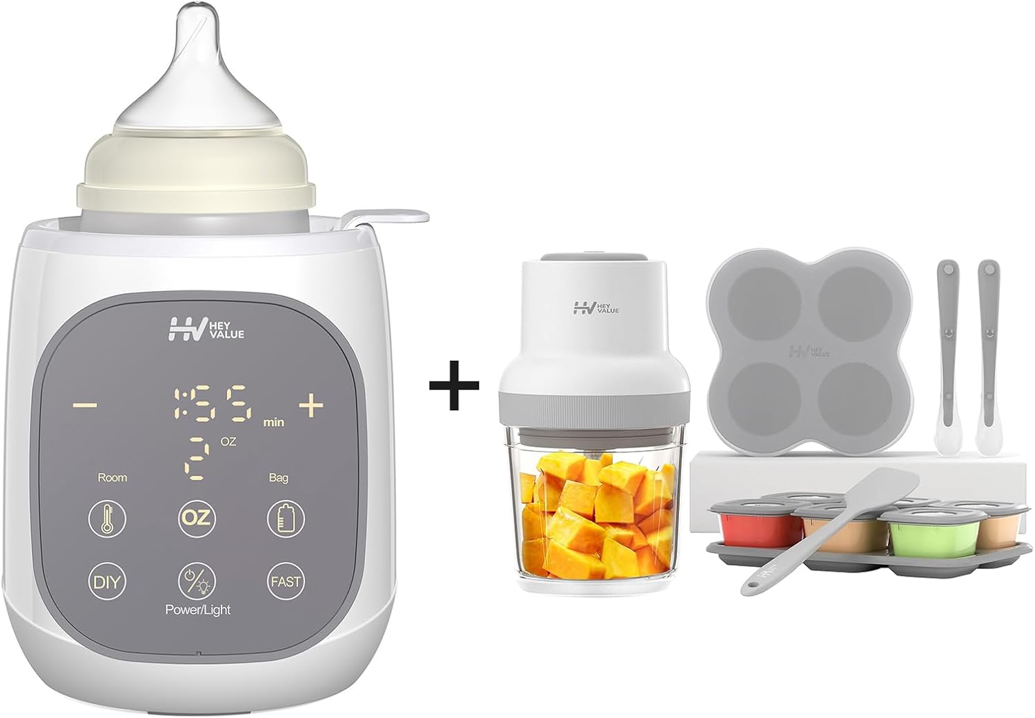 HEYVALUE Baby Bottle Warmer & 13in1 Baby Food Maker Baby