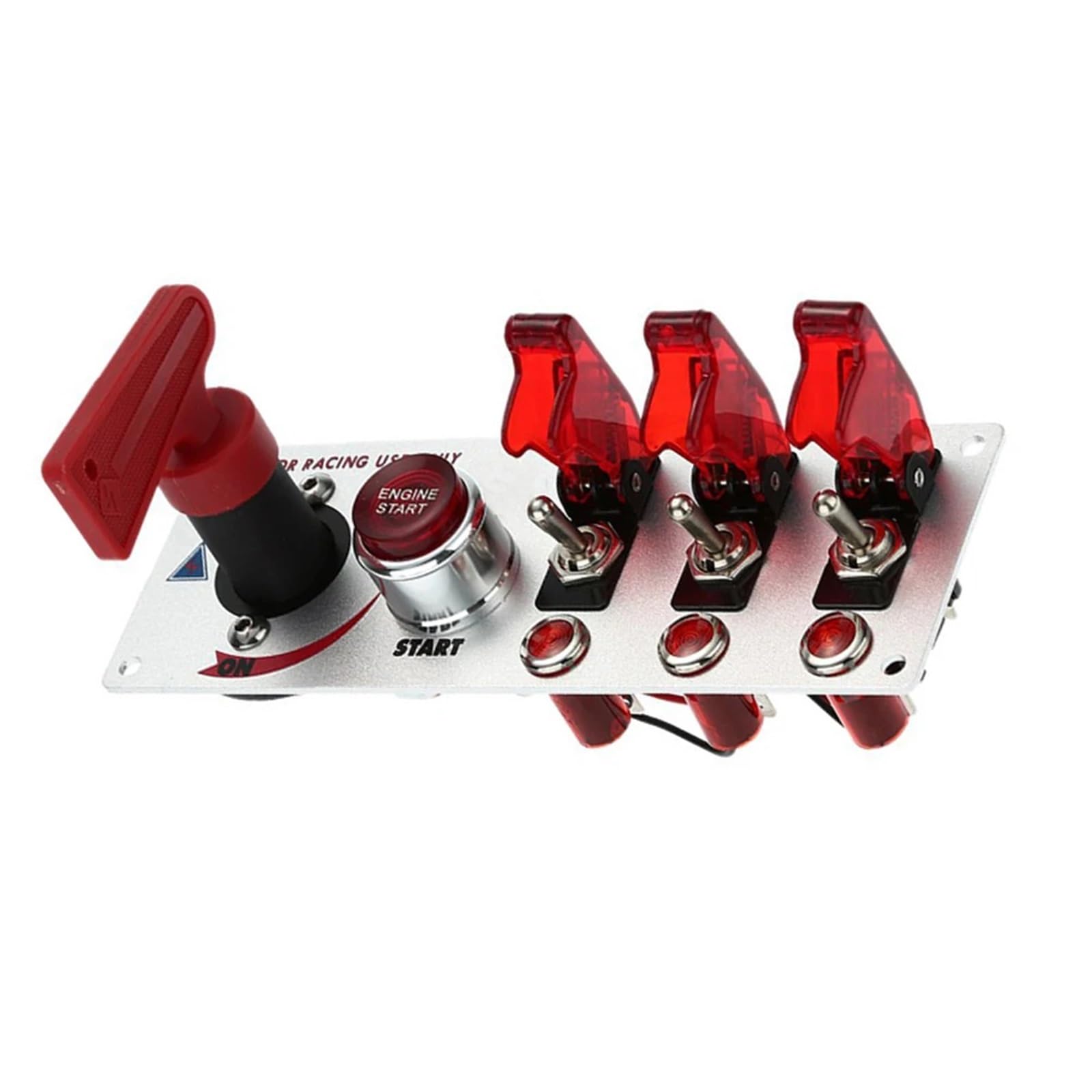Pulsador Momentáneo‌ Panel de interruptores de encendido LED para coche, 2/4 palancas, apto para motor de coche de carreras, botón pulsador de arranque de 12 V.