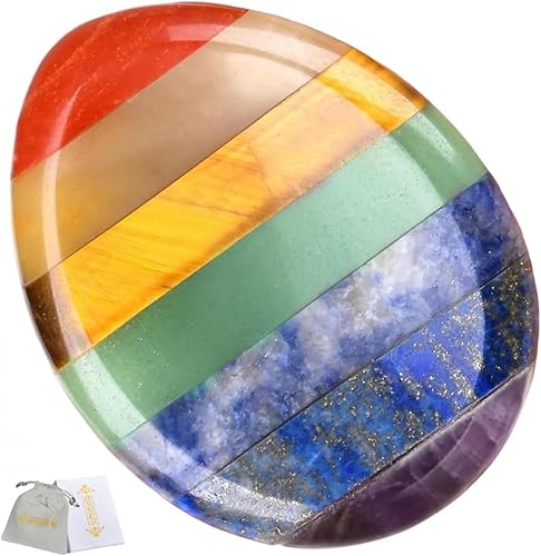 QINJIEJIE Piedra de preocupación para el pulgar para la ansiedad, 7 cristales de chakra, piedras curativas, accesorios de meditación, piedras disponible en Yaxa Costa Rica
