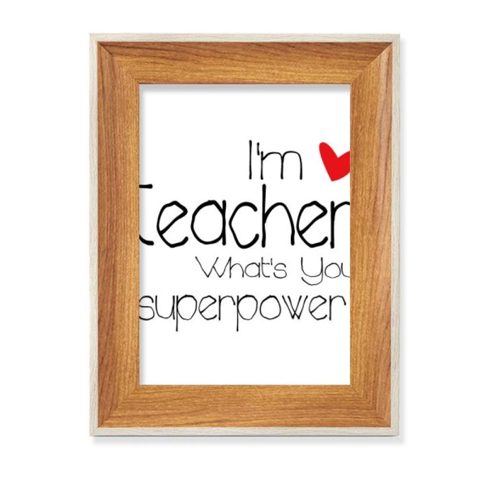 Cadre photo en bois Teacher Superpower cadeau fin d'année