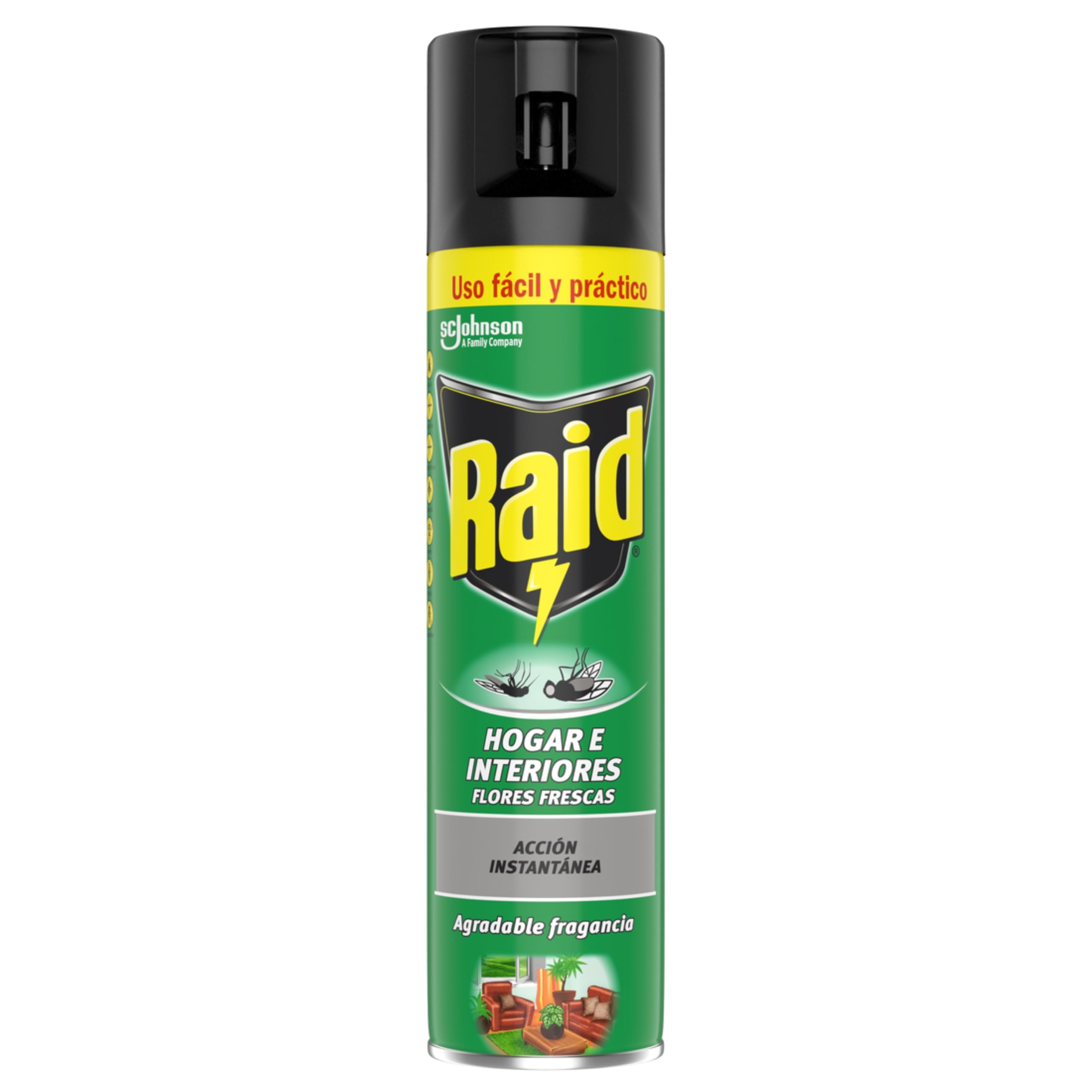 Raid Insecticida Spray Hogar e Interiores 400ml - Incoloro y Eficiente