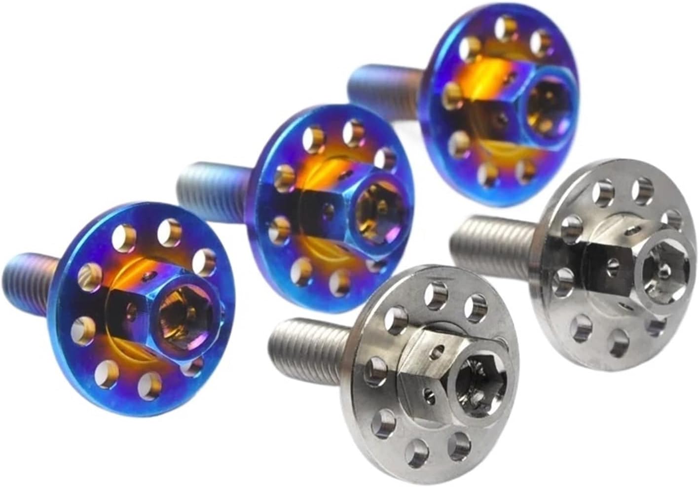 M6x20mm Ti Frame Motorcycle License Plate Bolts Screws Nuts Fasteners for Motorcycle Bike Bicycle GR5 Tiremet 4Pcs(Green)