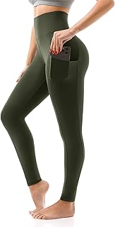 High Waisted Leggings with Pockets Women, Full Length Capri Buttery Soft Stretchy Yoga Pants