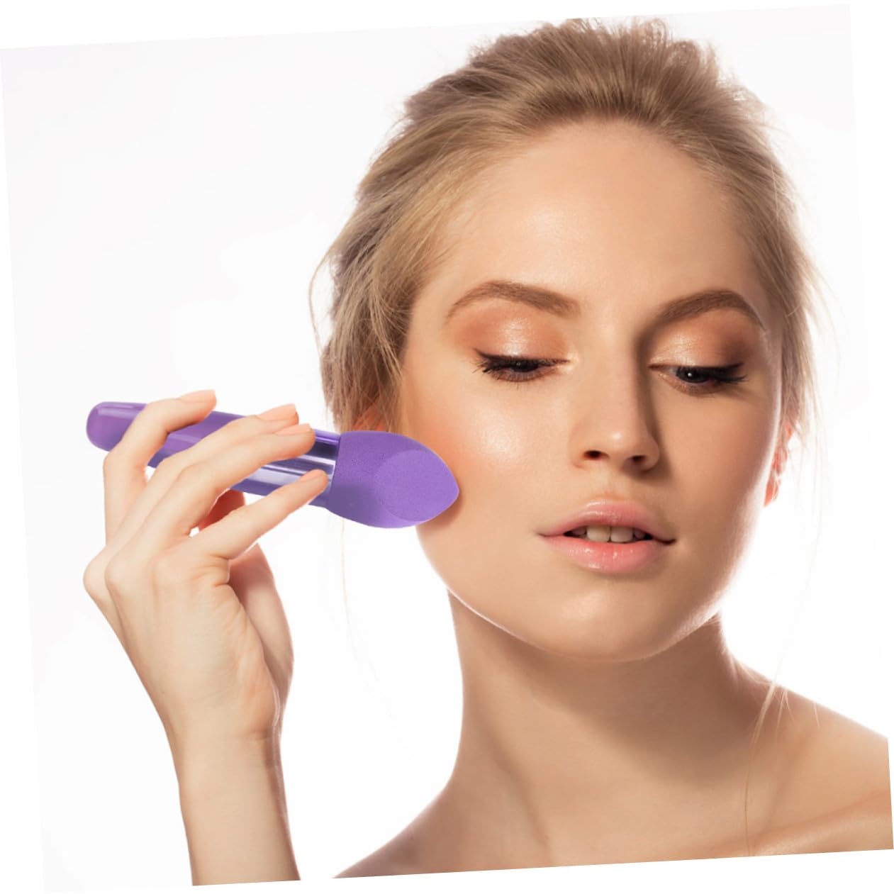 NUOBESTY 6 Stück Make Up Puff Stifte mit Latex Formstabiler Make Up Schwamm Tragbare Kosmetikwerkzeuge für Präzises Auftragen und Reisen