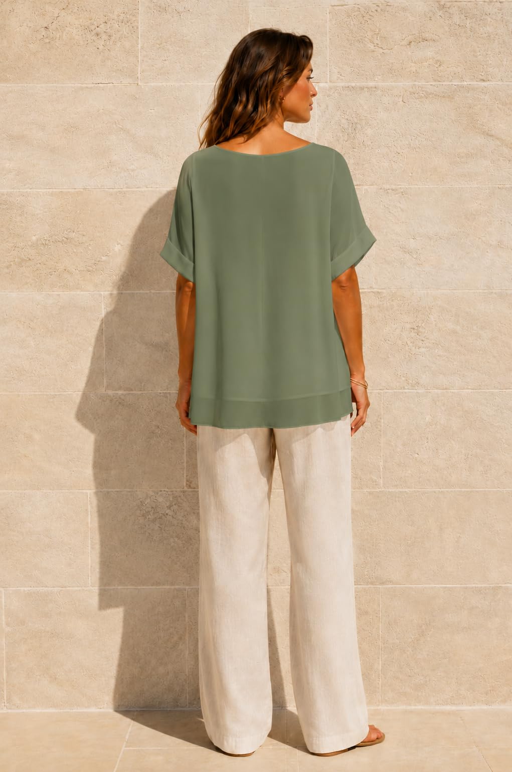 Van Der Rich ® - Bluse aus Mousseline mit Innenfutter - Damen