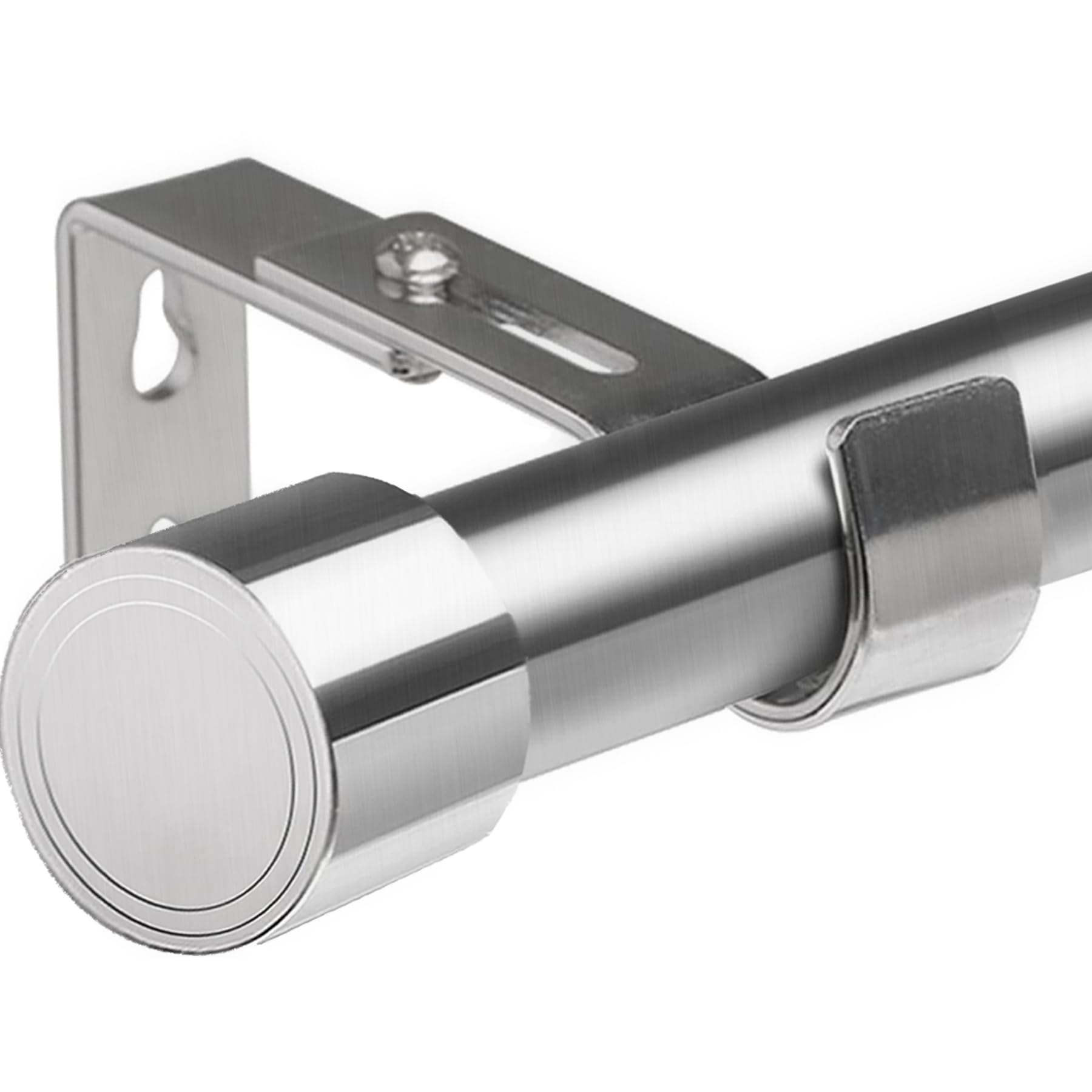 Gardinenstange 3m Vorhangstange Ausziehbar Gardinenstange Silber Gardinenstangen mit Endkappen und Montagezubehör für Wohnzimmer/Schlafzimmer, 185-310CM (Silber, Φ25mm)