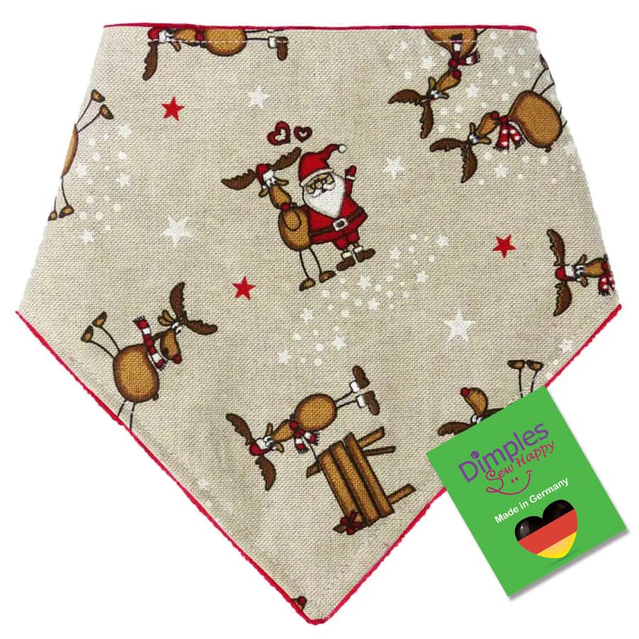 Cadeau d'anniversaire pour propriétaire de chien foulard bandana de Noël grand format 65cm