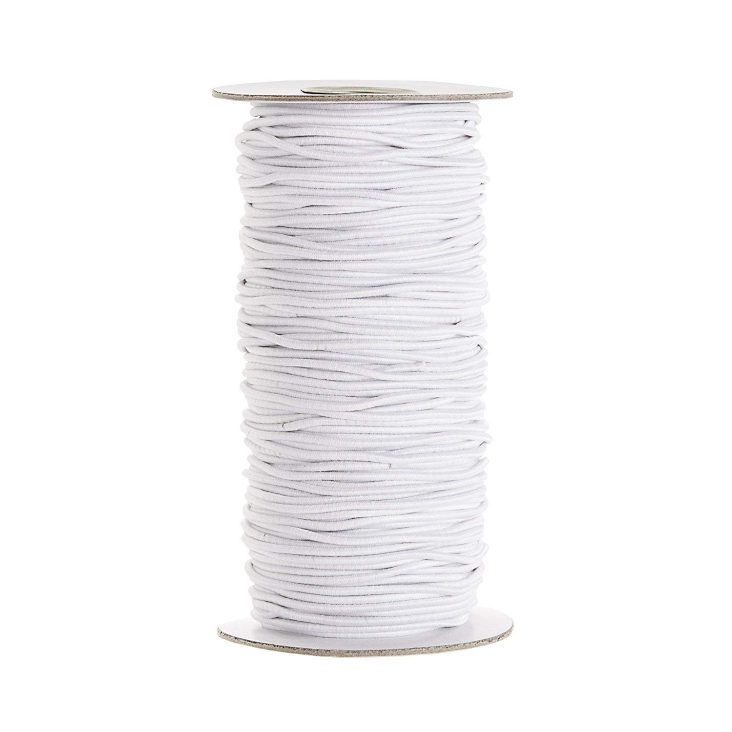 WedDecor 2MM 10M Round Elastic Cord, for Sewing Mask Elastic Band, 10 Metres DIY Soft Braided Sewing Elastic Rope, DIY Clothes Making Sewing & Knitting, Arts & Crafts, White Elastic Cord