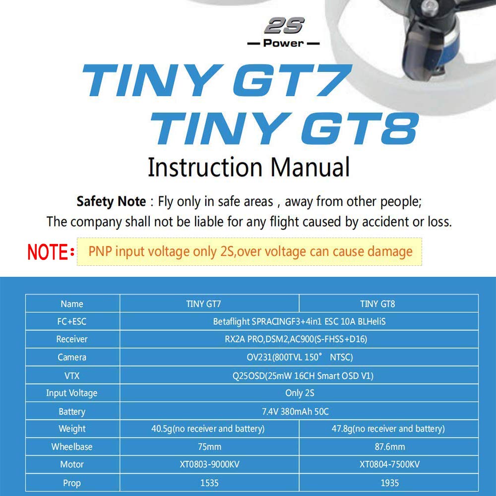 Ldarc Tiny Gt7 Pnp 75mm Wheelbase 2s 9000kv Brushless Ov