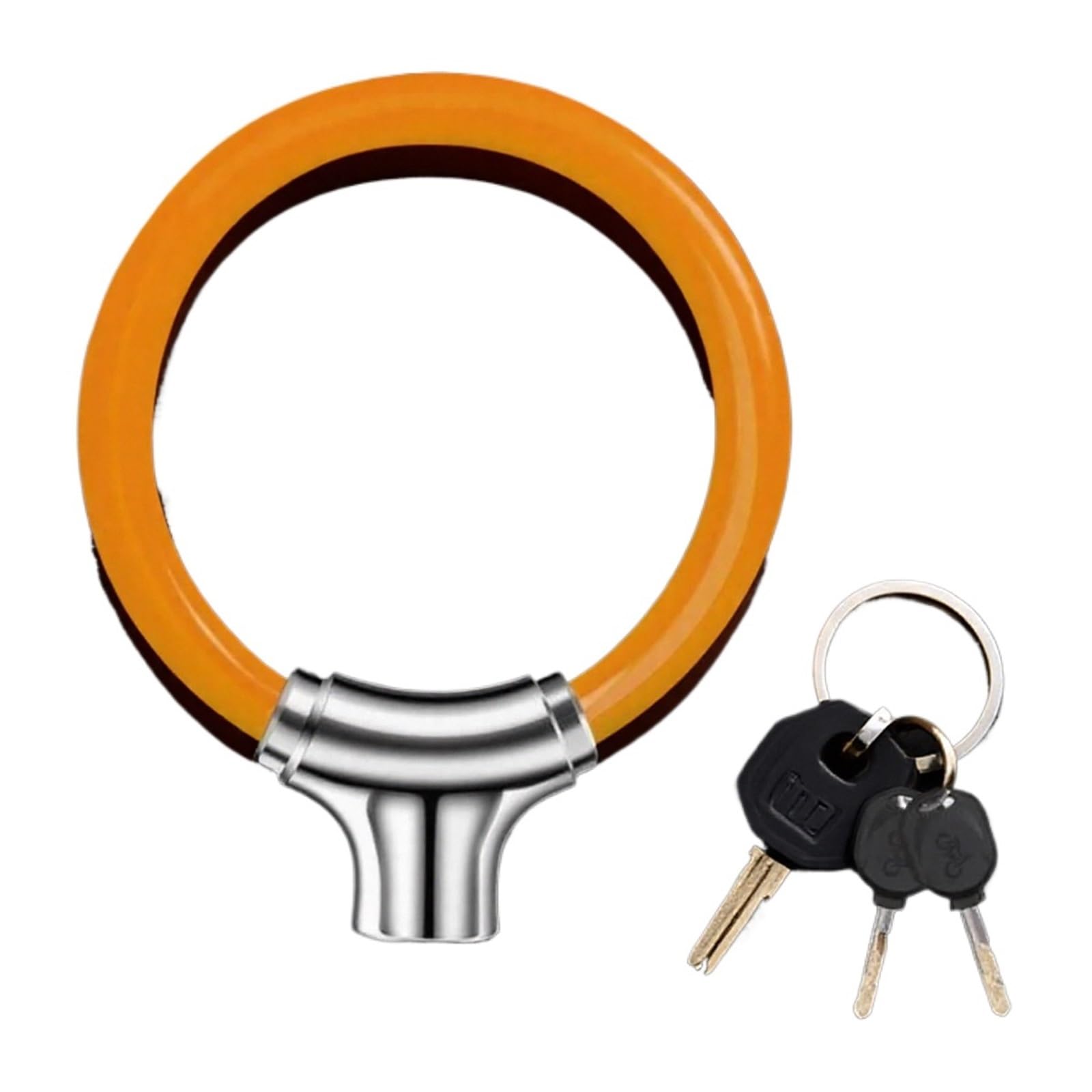 Chain Lock Universal Bicycle Anti-Theft Lock Disc Brake Alarm Security System Motorbike Lock(Orange)