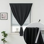 Adhesive Blackout Rideaux - Auto-collant nuances fenêtre stores Rideaux Non Rod nécessaire facile à accrocher rideaux, utilisation pour la chambre, salon, salle à manger, cuisine, bureau à la maison, 35"W X 59"L, noir, 1 Groupe