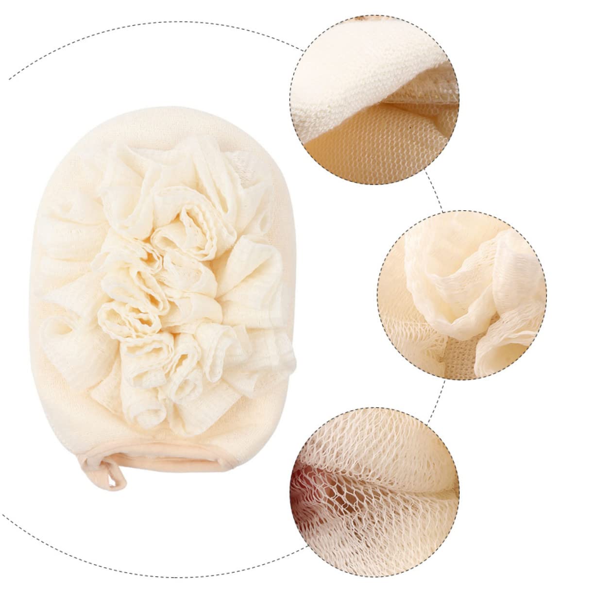 FRCOLOR 3piezas Exfoliante Esponja Doble Para Limpieza y Masaje Para y Spa Color Beige