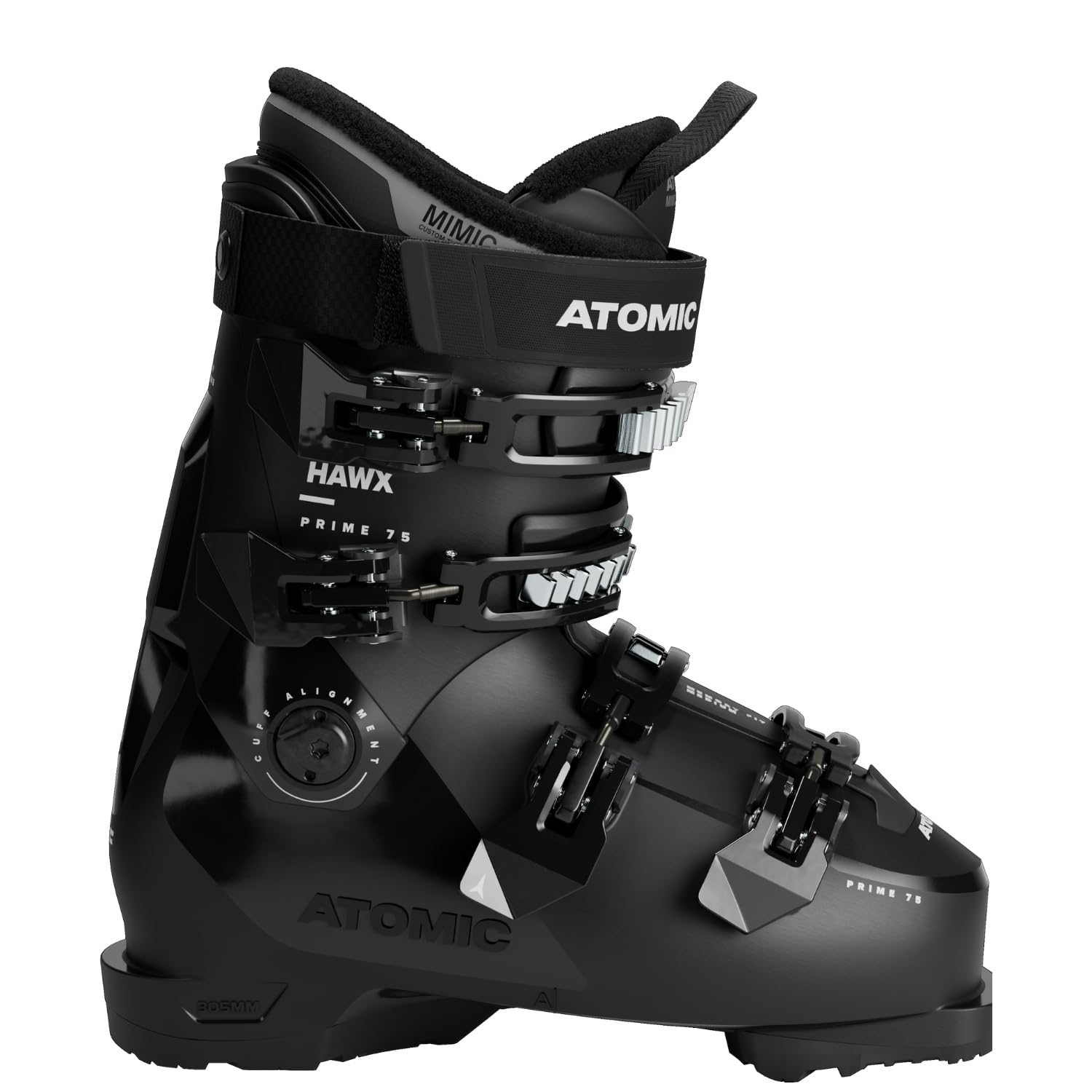 ATOMIC HAWX PRIME 75 Skischuhe in Schwarz/Silber - Mittelbreite Ski-Boots mit 100 mm Passform & 75er-Flex - Ski-Schuhe mit anpassbarer Mimic Technologie für präzisen Fit