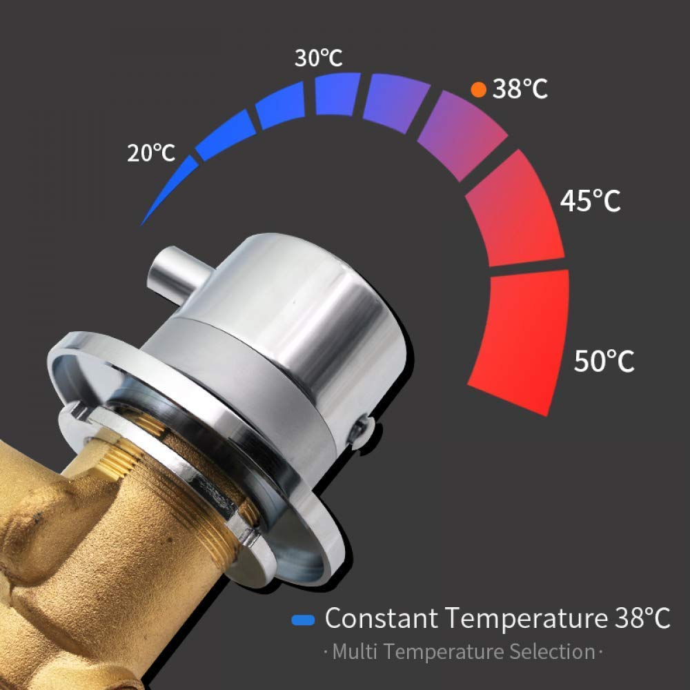 Válvula mezcladora de Control de Temperatura de Salida unidireccional G1/2, Interruptor desviador, Grifo de Ducha termostático de latón, Cartucho de Tornillo Mezclador para habitación, manija única,
