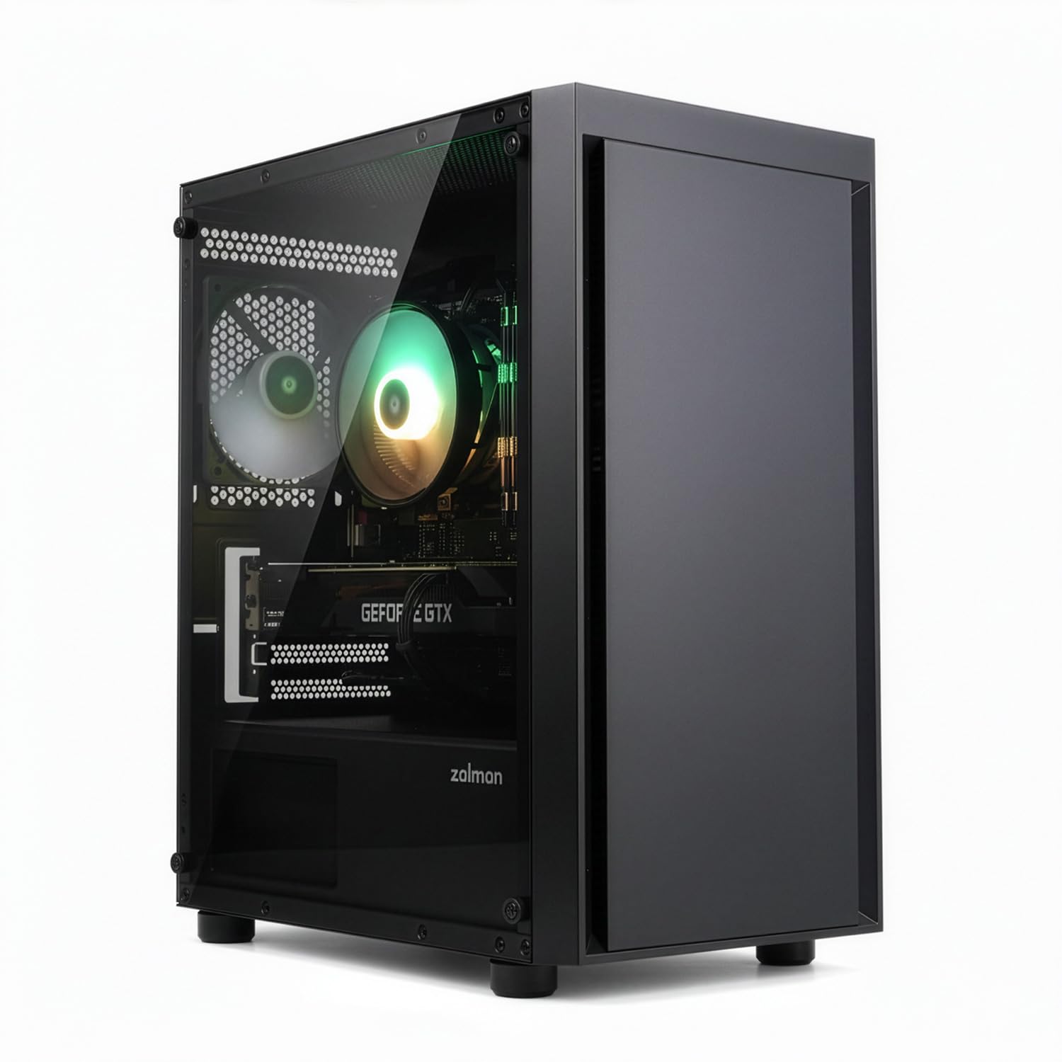 Zalman T3 Micro ATX Case, MATX PC Case with 2 x 120mm Fans Pre-Installed, Full Tempered Glass Side Panel, Compact Mini Tower Gaming Computer Chassis