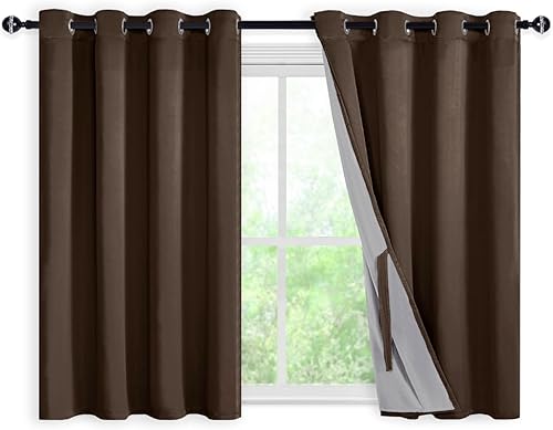 Miniatura 146 de DWCN Cortinas opacas 100% grises de 84 pulgadas de largo para dormitorio con forro negro, doble capa con aislamiento térmico, paneles de cortina