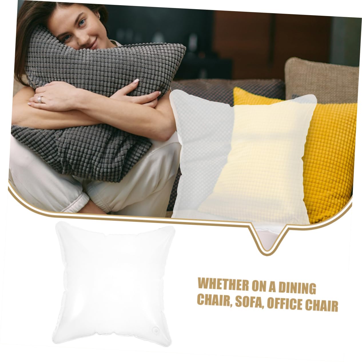 Almohada Inflable para Viaje y Camping Cojín Portátil De Transparente para Descanso Coche y Aire
