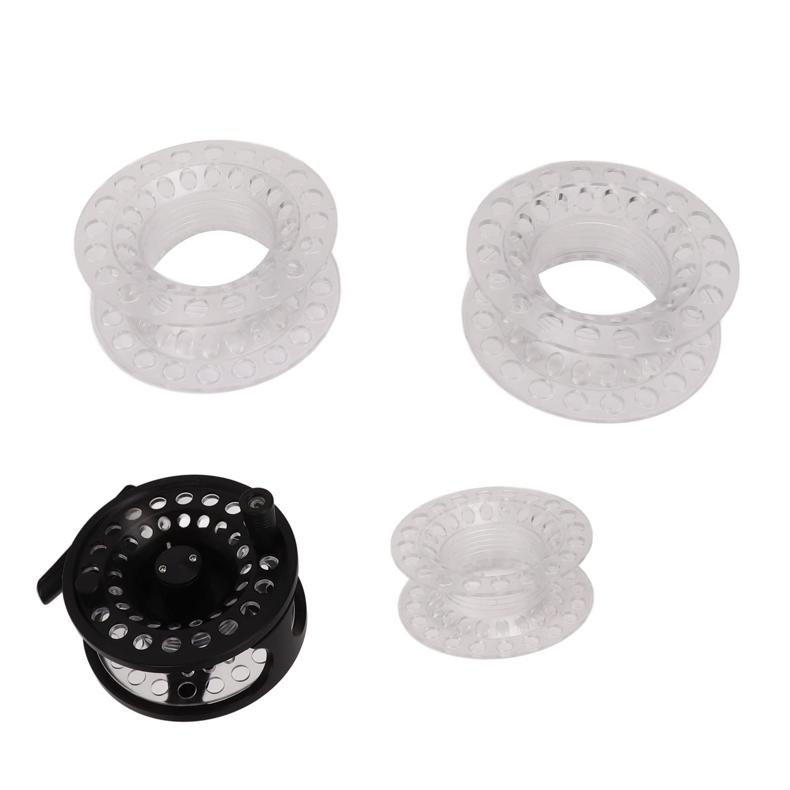 Carrete de Pesca con Mosca ZenithAur 5/6 Negro con recuperación Reversible de Mano Izquierda/Derecha para Pesca en Agua Salada, un diseño de aleación de Aluminio de Eje Grande
