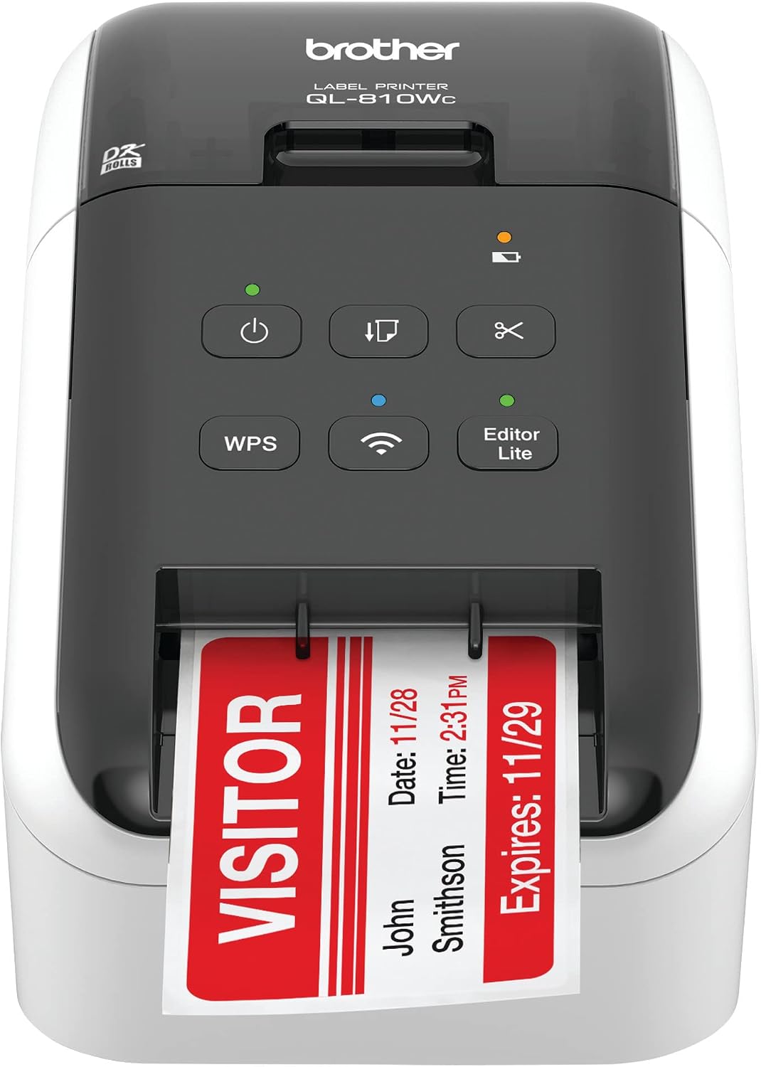 Brother QL-810Wc Professional Printer with USB and WiFi connectivity, Ultra-Fast up to 110 Labels per Minute with Standard Address in Monochrome, Black & Red Printing Available image 4