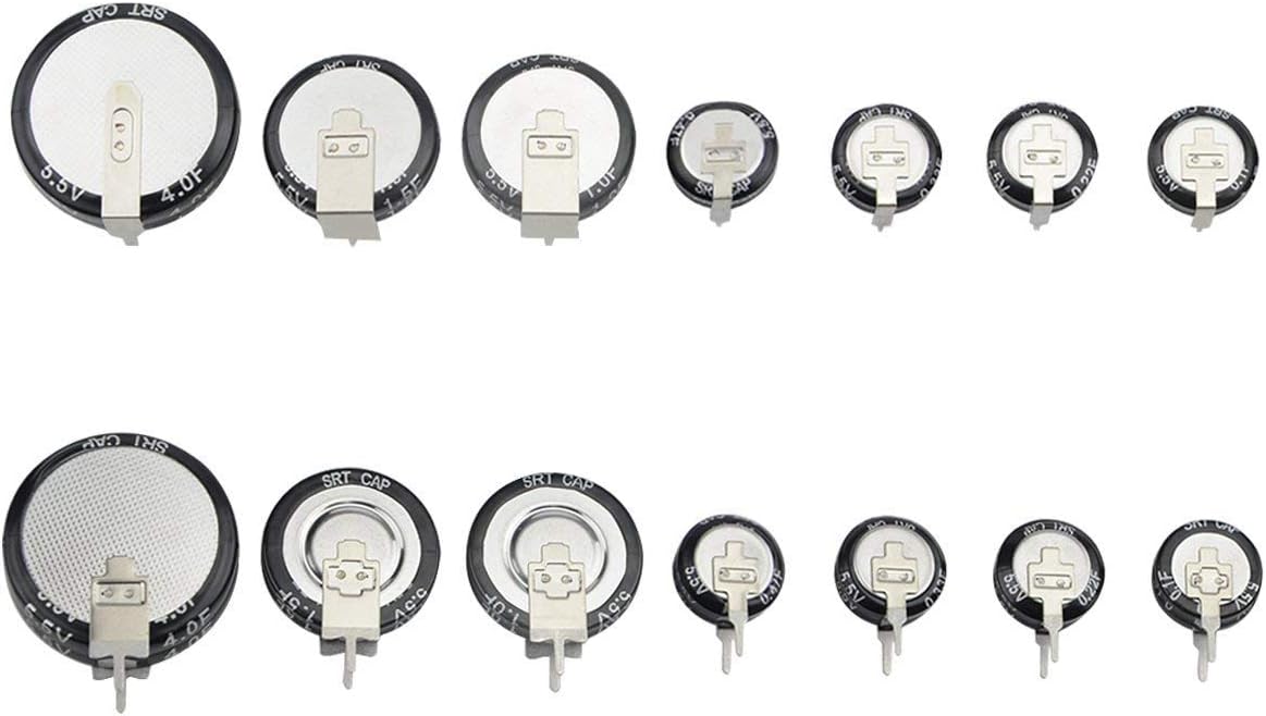 TOVOT 14 PCS Farad Capacitors 0.1 to 4 F Super Capacitor V Type Assortment Kit Set (5.5V)