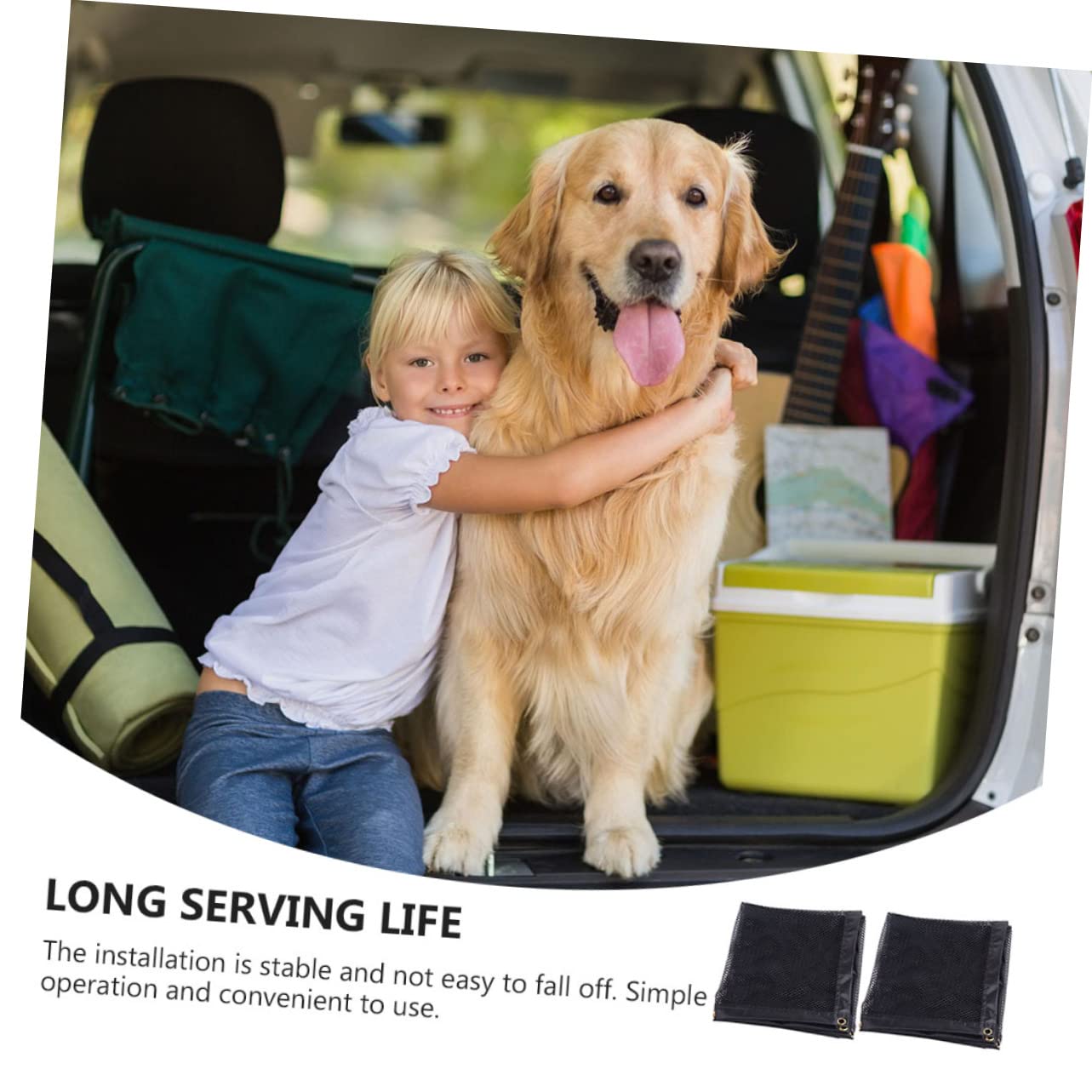 GRIRIW 2Pcs Pet Backseat Barrier for Cars Automotive Mesh Net Barrier for Pets Vehicle Backseat Divider Durable Car Safety Barrier for Dogs