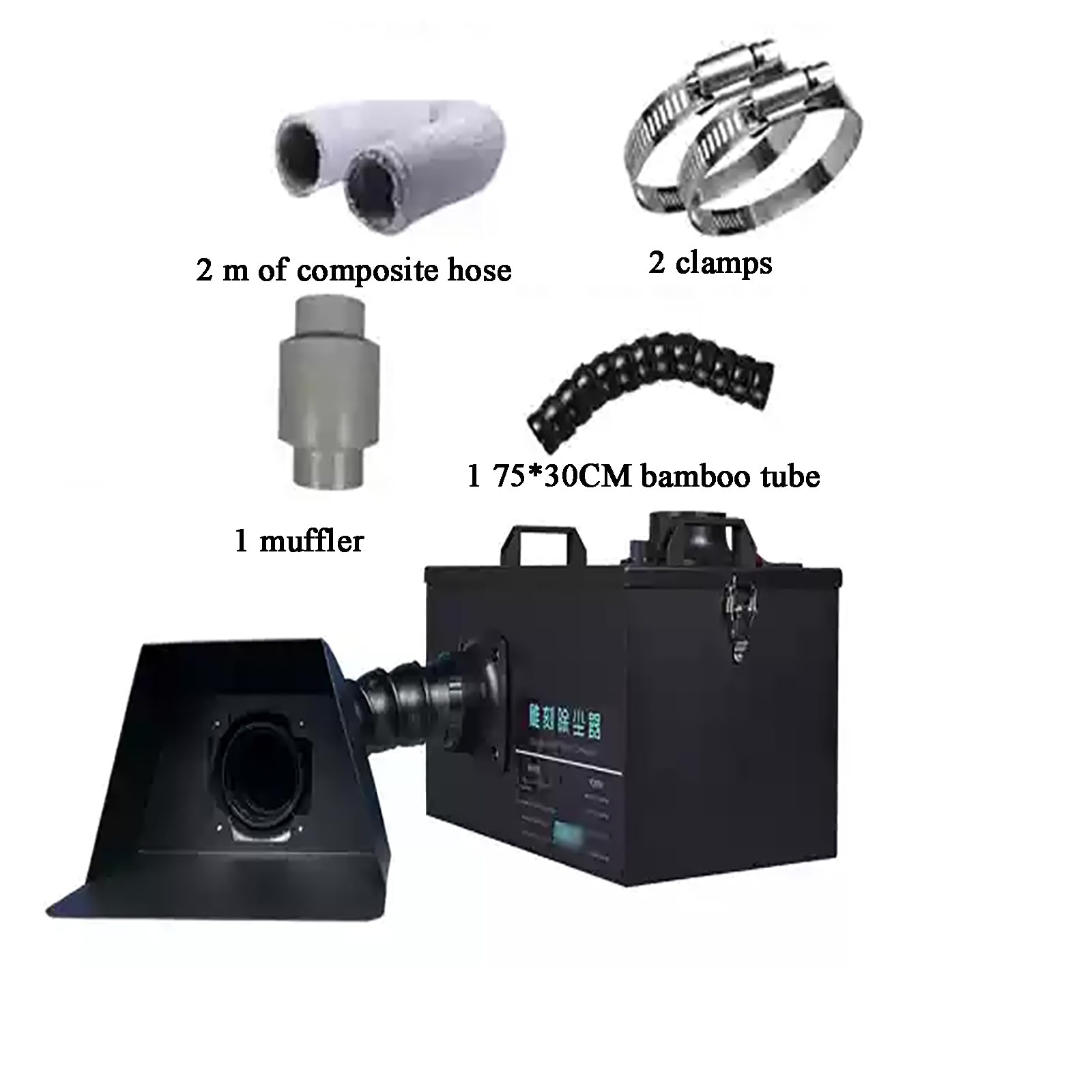 Aspiratore Polvere a Fila Singola, Piccolo Aspiratore Polvere da 330 W con Silenziatore, Cappa da 25 * 15 Cm, Volume d'Aria 760 M/H, Pressione del Vento 620 Pa, Rumore del Vento ≤66 Db