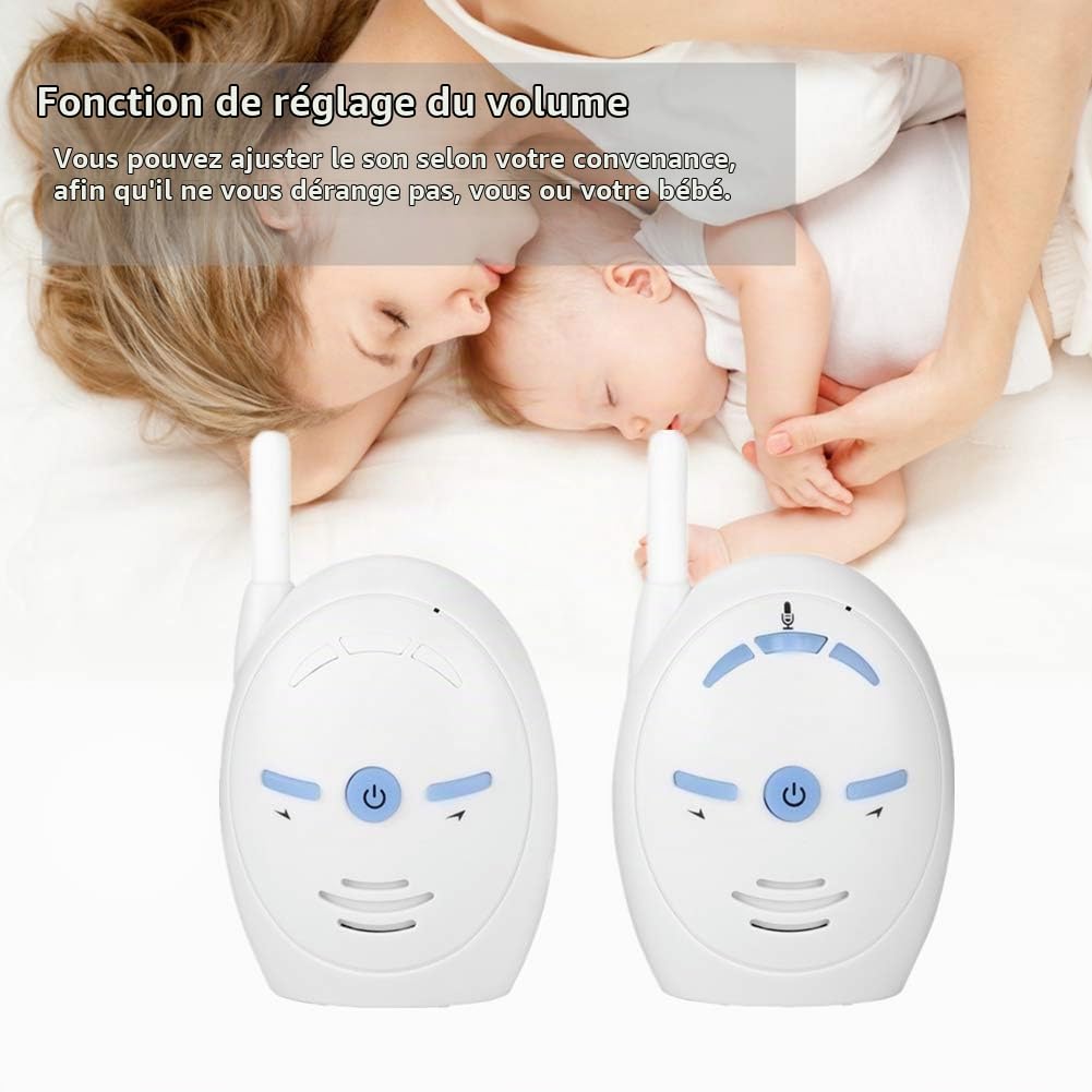 Moniteur de Bébé Audio Numérique Sans fil Moniteur de Bébé à Interphone Bidirectionnel Adapté aux Parents Nanny