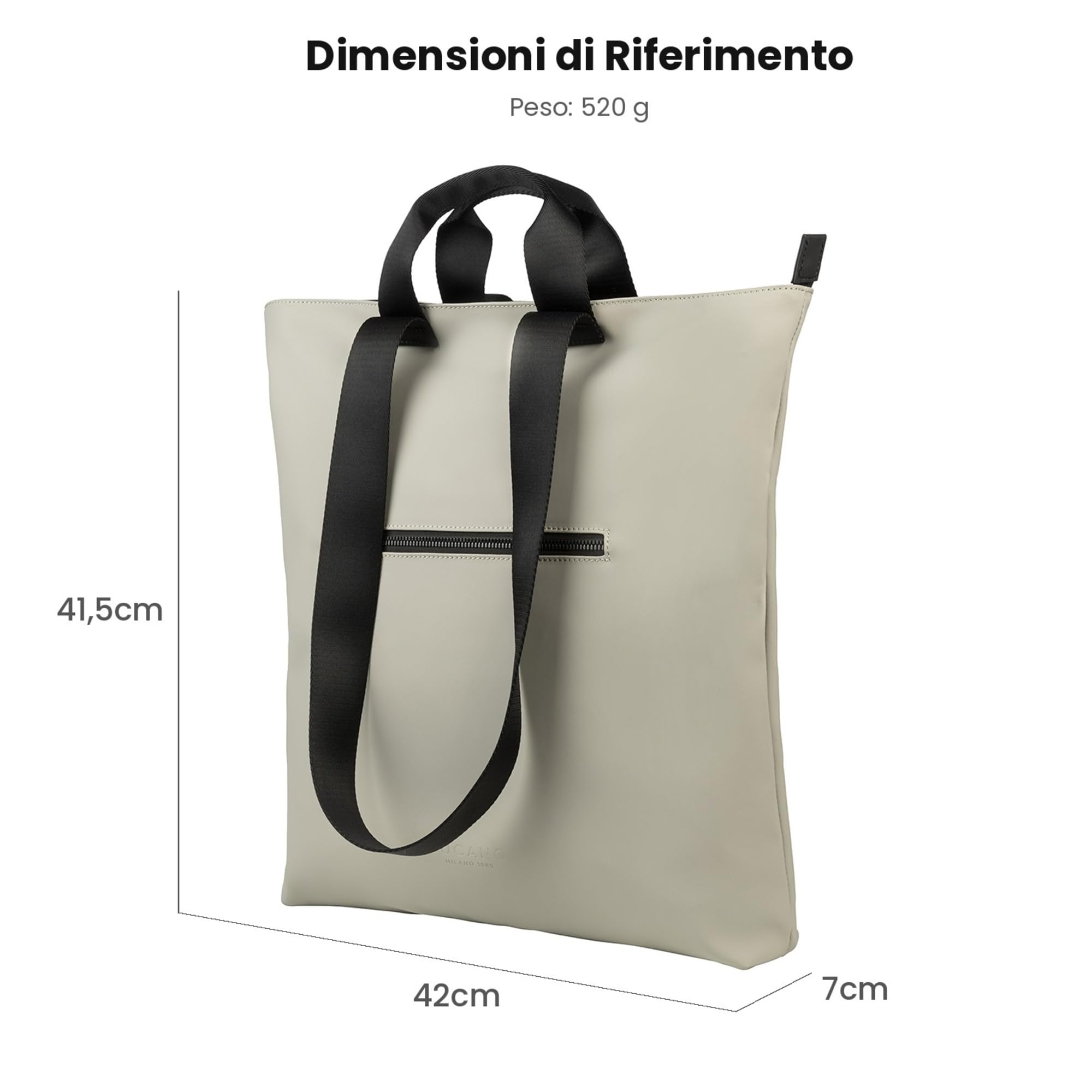 Tucano, Gommo Shopper, Borsa per MacBook e Laptop 14" in Materiale Gommato, Borsa Computer con Tasca Imbottita e Tasca Accessori, Shopper Bag con Tracolle in Nastro