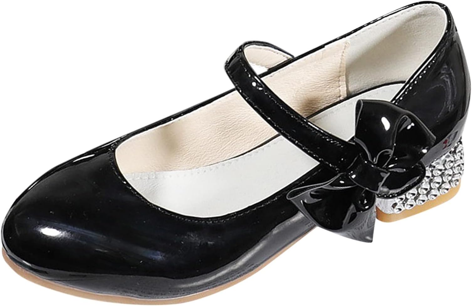 Girls Dress Shoes Wedding Party Heel Mary Jane Princess Flower Shoes Crystal Shoes (Little Kid/Big Kid)