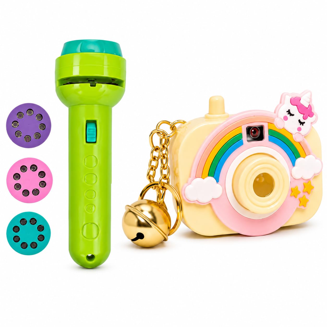 2-in-1 Kids Projection Flashlight and Camera Keychain Combo | 3 Interchangeable Discs, 24 Colorful Images, Screen-Free Play, Ages 3 and Above, Lightweight & Durable-image-30